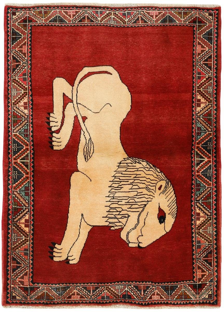 Orientteppich Ghashghai Figural 110x152 Handgeknüpfter Orientteppich, Nain Trading, rechteckig, Höhe: 12 mm