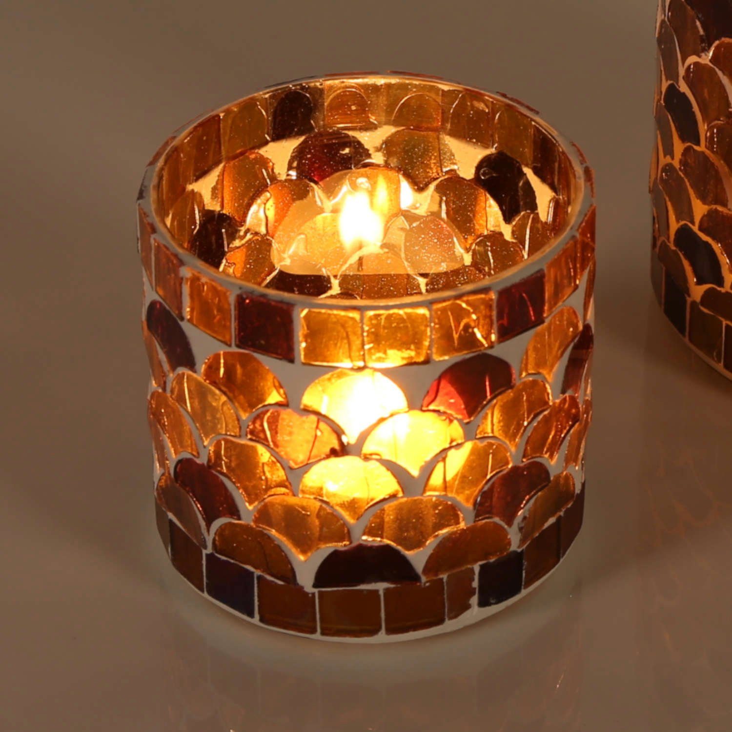 Casa Moro Windlicht Orientalisches Mosaik Windlicht Athen Gelb aus Glas handgefertigt (Boho Teelichthalter Kerzenständer Kerzenhalter, Glaswindlicht in den Größen S und M oder 2er Set bestellbar), Kunsthandwerk pur für einfach schöner wohnen