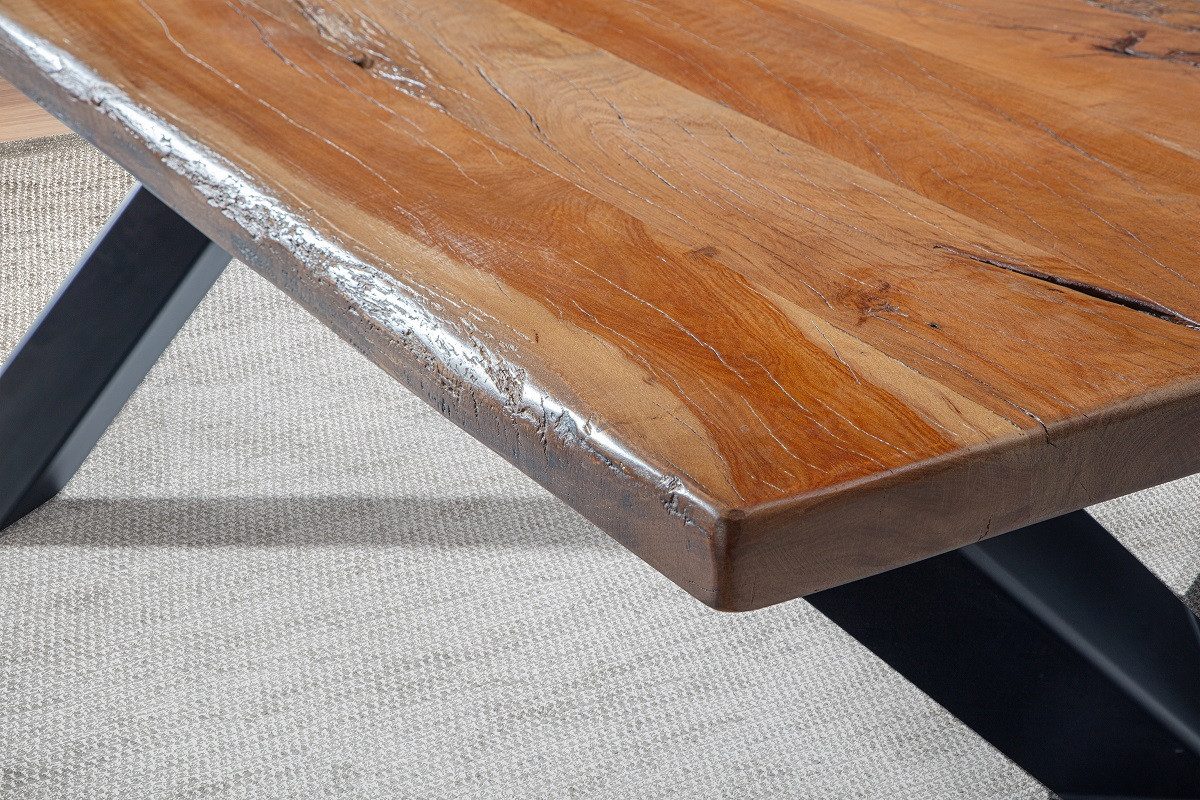 Main Möbel Esstisch Esstisch mit gerader Kante 180x90cm 'Pinta' Altholz & X-Fuß