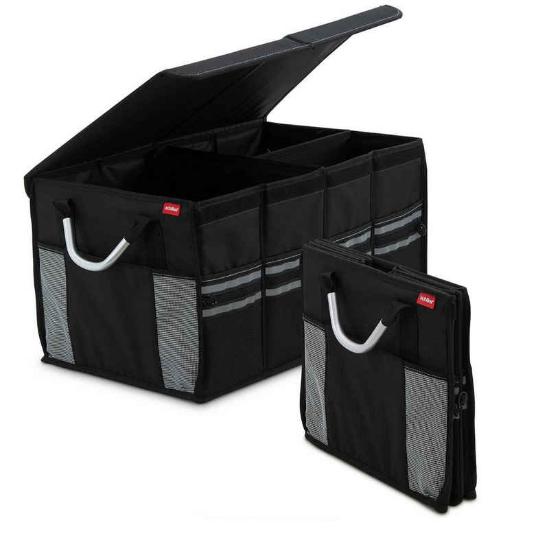 achilles Klappbox »Strong-Box Robuste Auto-Faltbox mit stabilem Deckel Kofferraum-Organizer Faltbare Auto-Tasche Faltkorb Aufbewahrungs-Box Schwarz 58 cm x 34 cm x 30 cm«, 71 l
