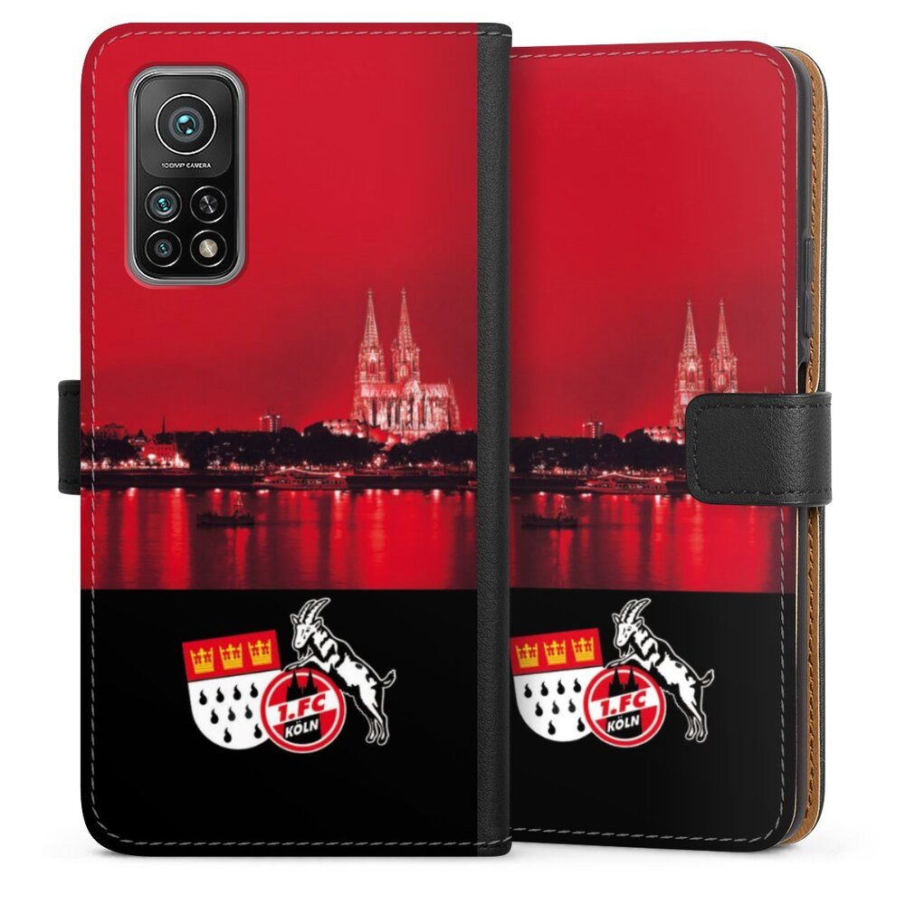DeinDesign Handyhülle Skyline 1. FC Köln Offizielles Lizenzprodukt Skyline Köln Rot, Xiaomi Mi 10T Pro 5G Hülle Flip Case Klapphülle Handytasche Leder