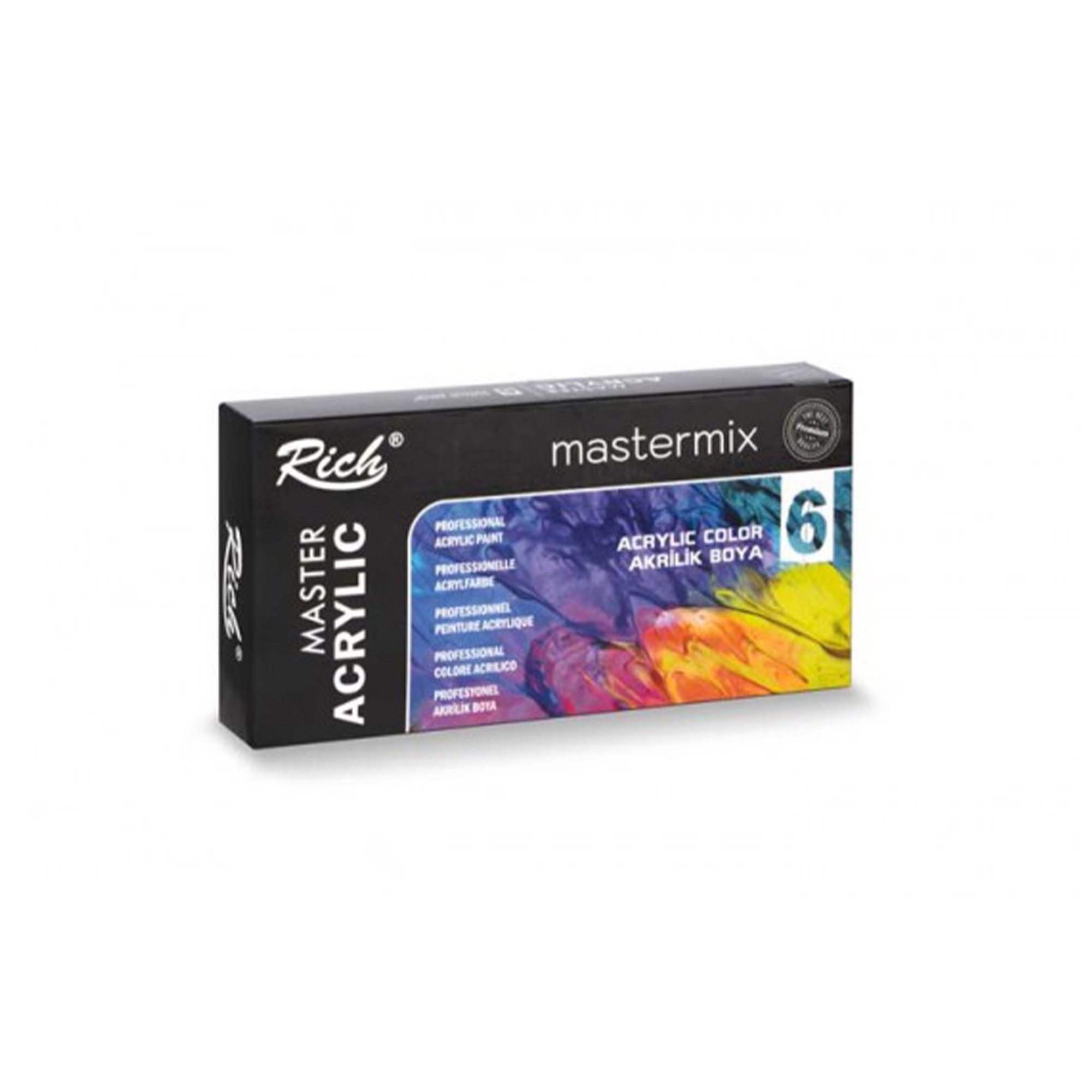 RICH Acrylfarbe RICH MASTERMIX Acrylfarben-Set 6 Farben - 60 ml, Intensive Deckkraft, geeignet für Künstler jeder Erfahrungsstufe – Bild 5 von 5