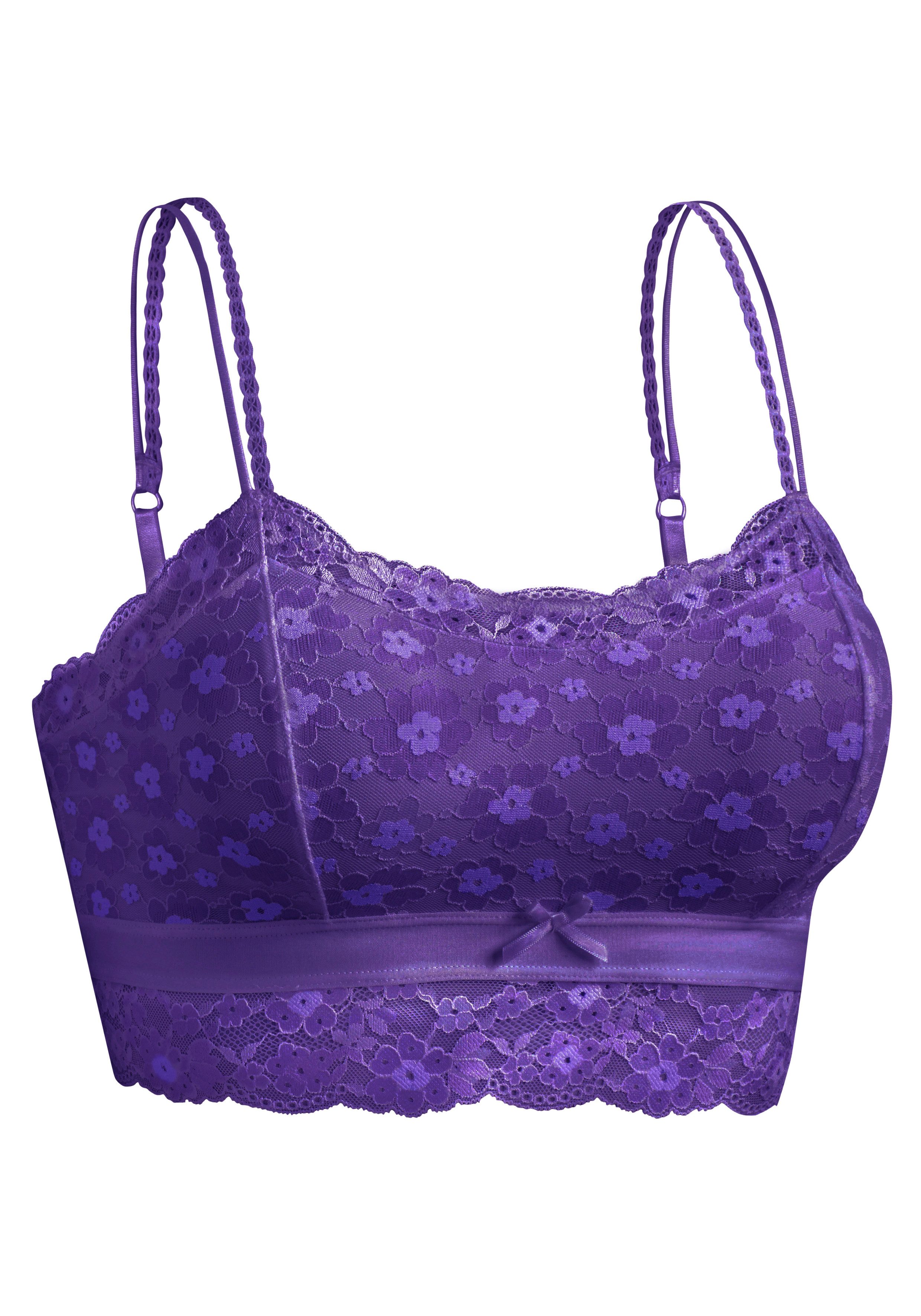 Vivance Bralette-BH Anisa aus blumiger Spitze in leichter Longform, sexy Dessous