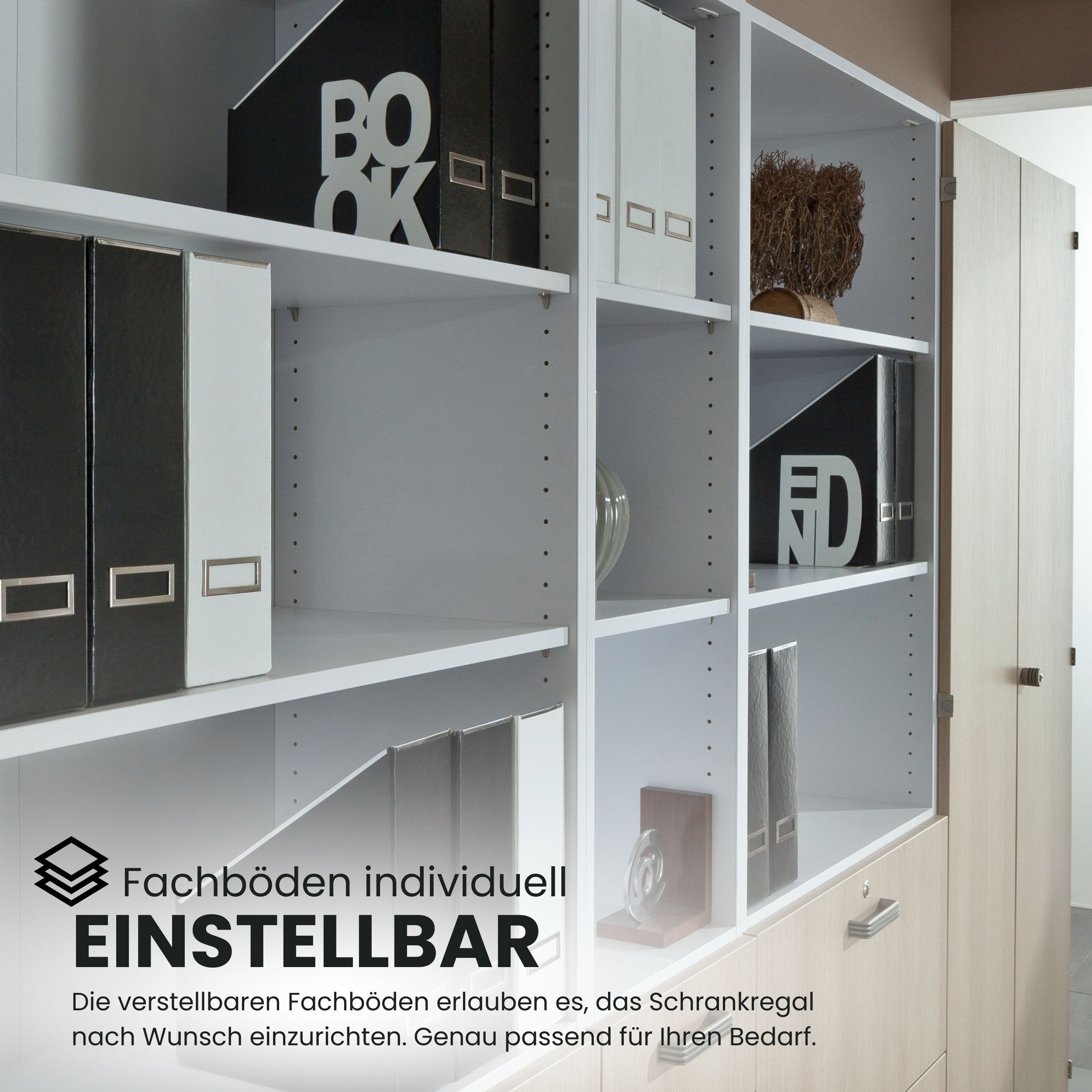 bümö Aktenregal office Regal, Büroregal - 3 Ordnerhöhen, Dekor: Ahorn