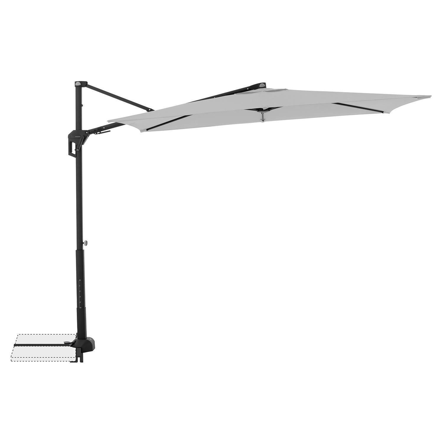 doppler® Ampelschirm ACTIVE PENDEL GREEN EDITION, Hellgrau, Anthrazit, LxB: 135x240 cm, Polyesterschirm, Aluminiumgestell, Drehbar, Schwenkbar