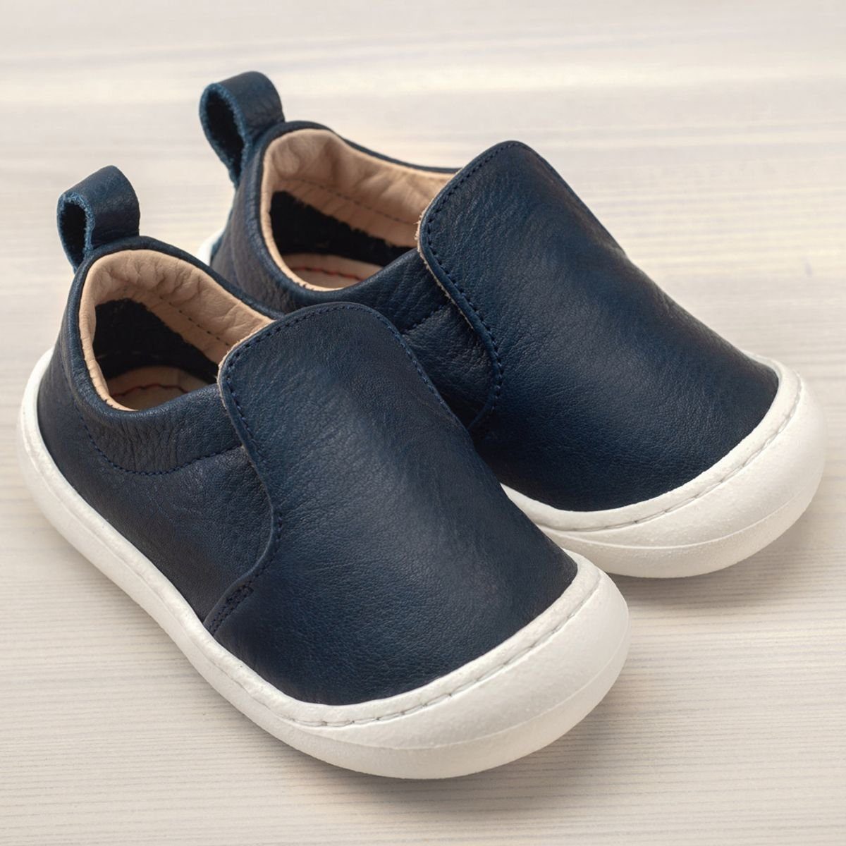 POLOLO Kinderschuhe Chico, Kinder Sneaker pflanzlich gegerbtes Leder Blau