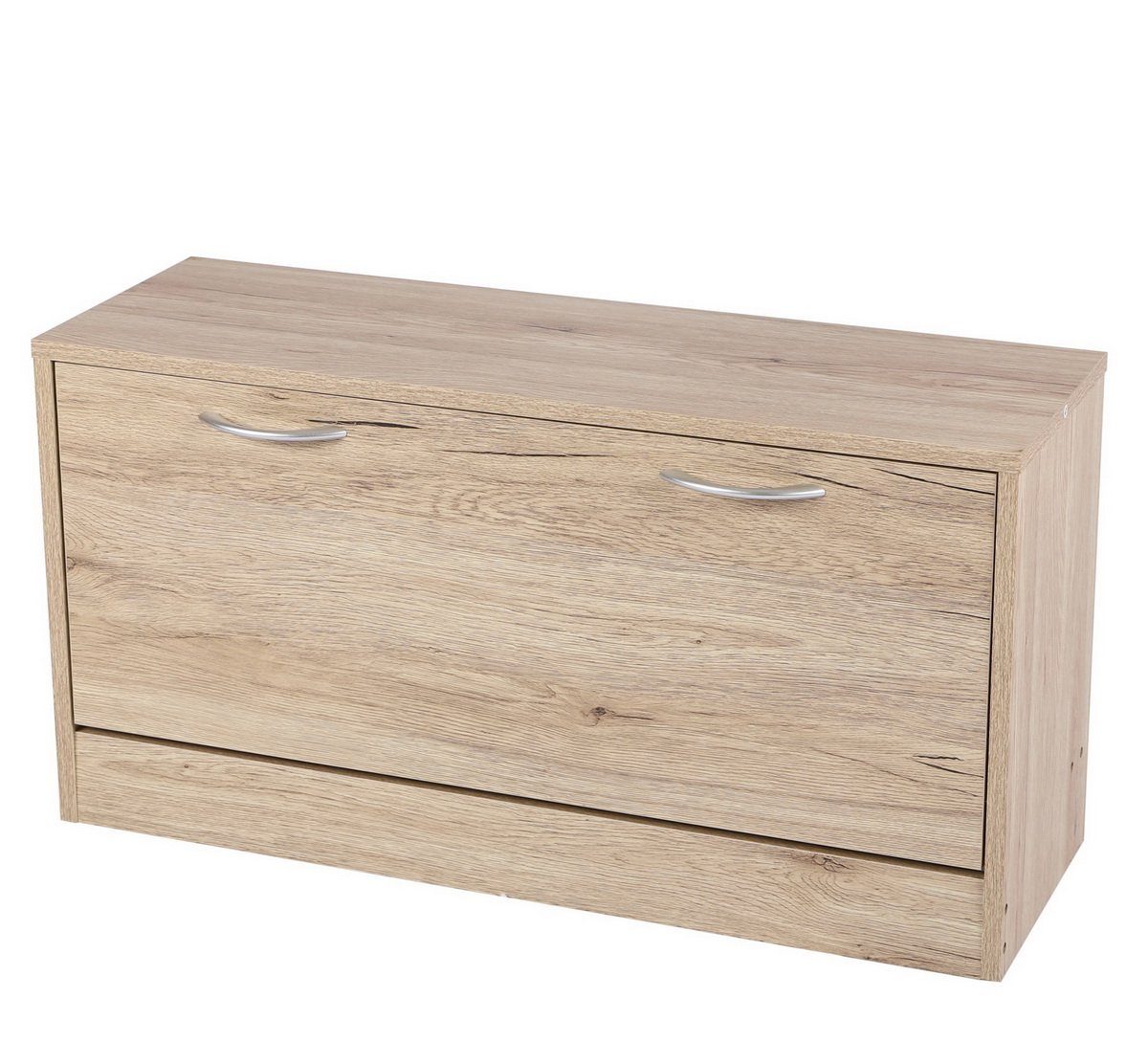 Urban Living Schuhschrank Schuhkommode Schuhaufbewahrung Anrichte Schrank Beistellschrank (mit einer Tür und zwei Griffen, PRAKTIK) B80 x T27 x H42cm