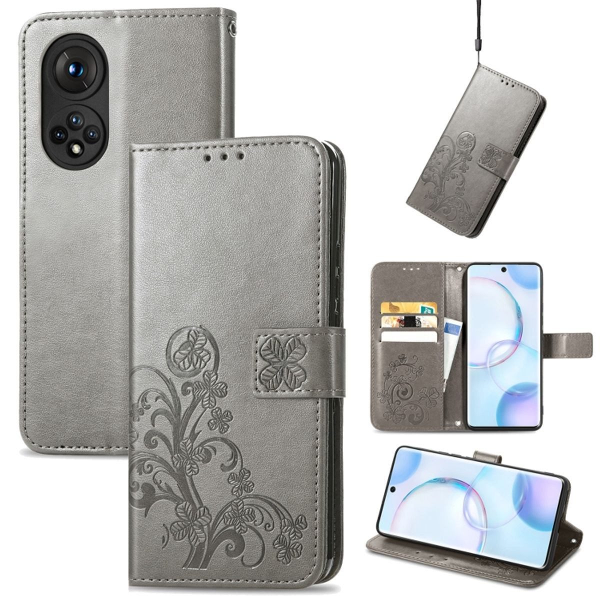 König Design Handyhülle Honor Honor 50, Schutzhülle Schutztasche Case Cover Etuis Wallet Klapptasche Bookstyle