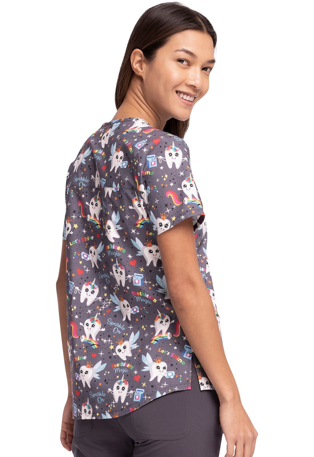 Cherokee Funktionsbluse Bunt bedruckter Damen Kasack "Toothicorn Magic" Kasack mit Motiv