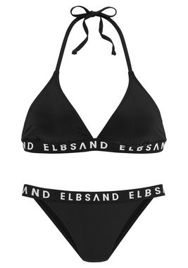 Elbsand Triangel-Bikini mit Markenschriftzügen in Kontrastfarbe