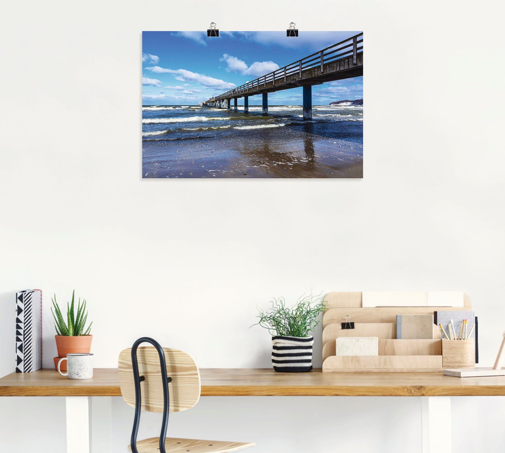 Winter, oder Seebrücke Zingst Wandbild Die Brücken Poster in St), Größen als Wandaufkleber Leinwandbild, Artland versch. im (1 in Alubild,