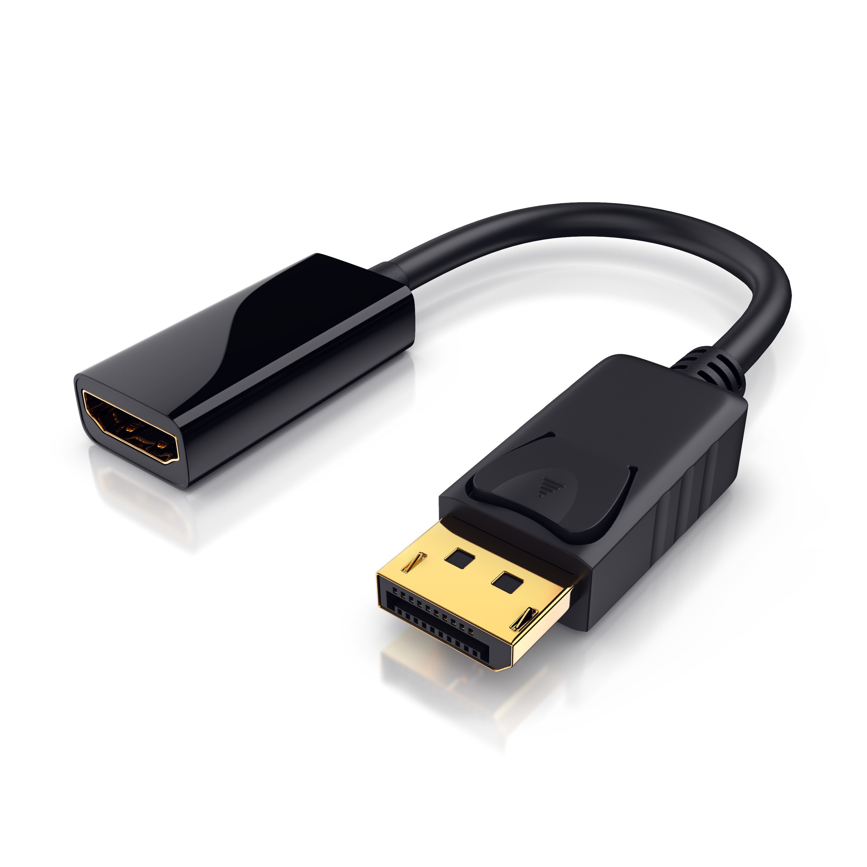 CSL Audio- & Video-Adapter DisplayPort, HDMI Typ A zu DisplayPort Stecker,  HDMI Typ A Buchse, 12,5 cm, 4k UltraHD Displayport 1.2 zu HDMI Monitor  Adapter Kabel