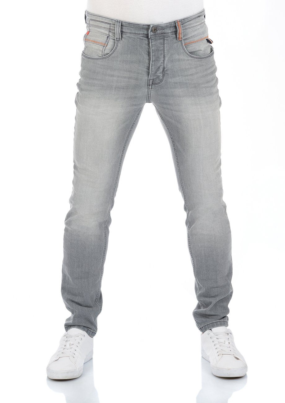 riverso Slim-fit-Jeans Herren Jeanshose RIVCaspar Slim Fit Denim Hose mit Stretch Grey Denim (G104)