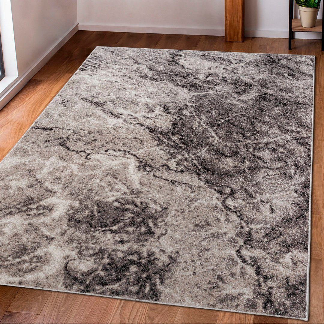 Teppich Saniel, Home affaire, rechteckig, Höhe: 9 mm, mit besonders weichem Flor, Kurzflor, Marmor-Optik sand