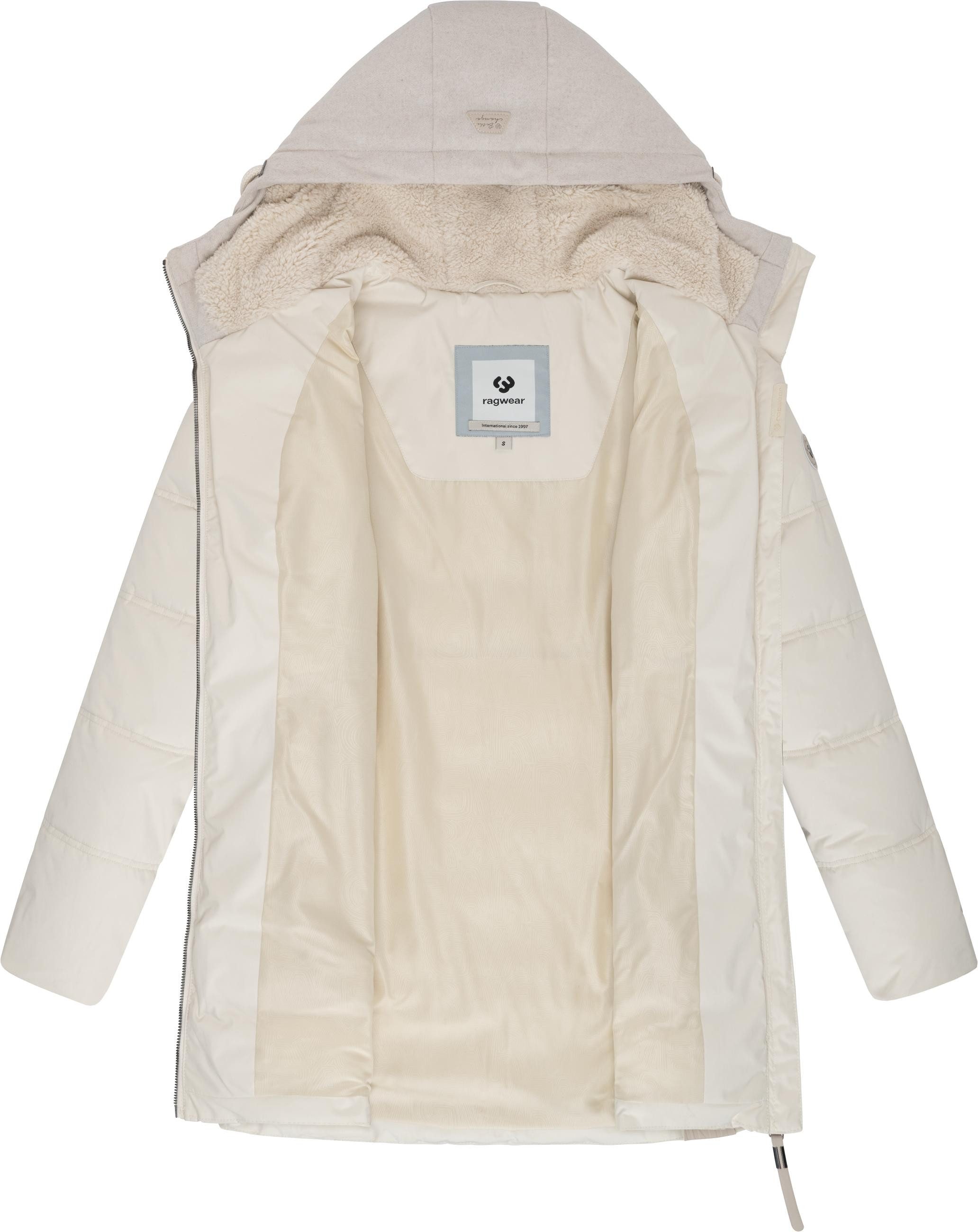 Ragwear Winterjacke Ashani Block Intl. stylischer Winterparka mit gefütterter Kapuze