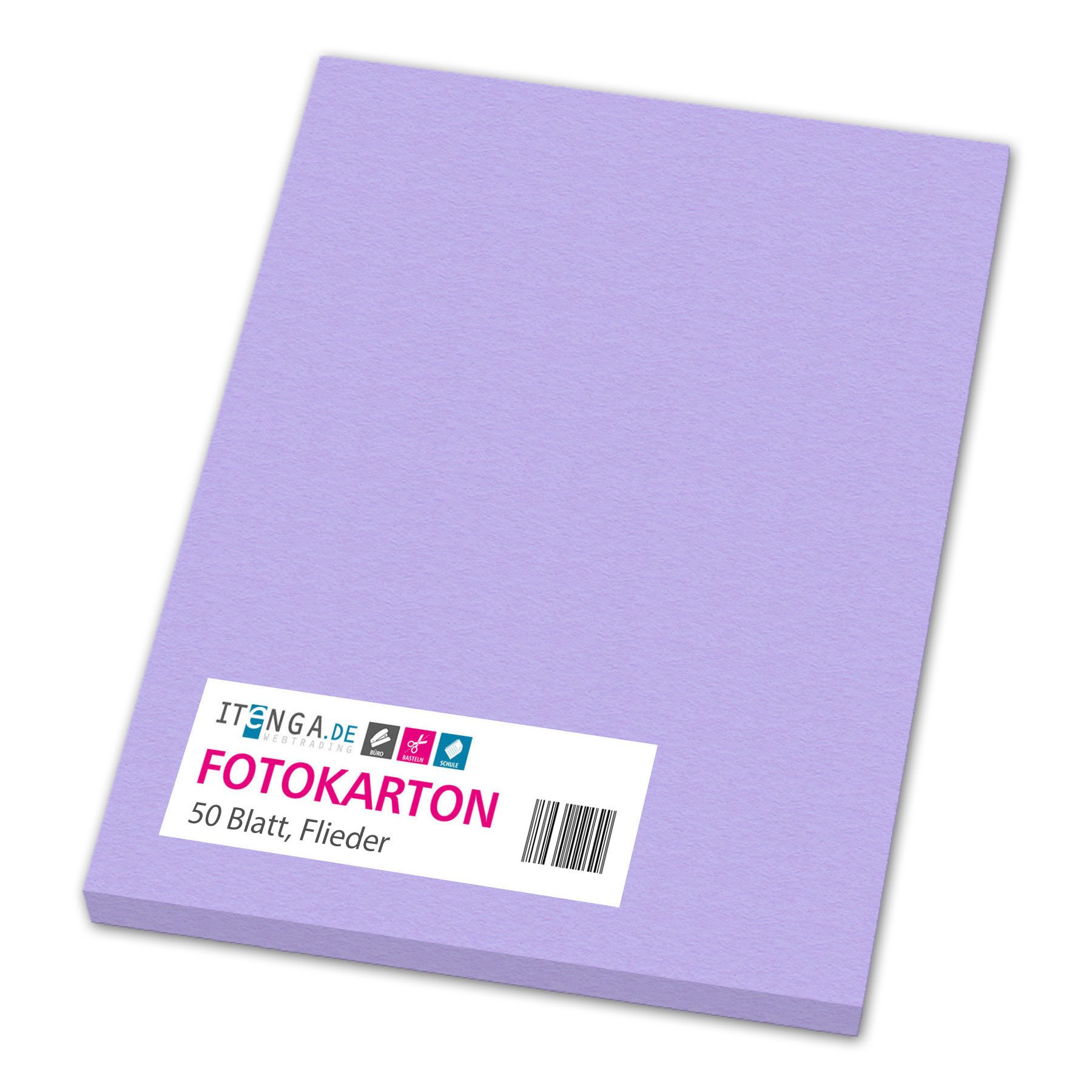 itenga Bastelkartonpapier itenga Fotokarton A4 FLIEDER 50 Blatt 300 g/qm