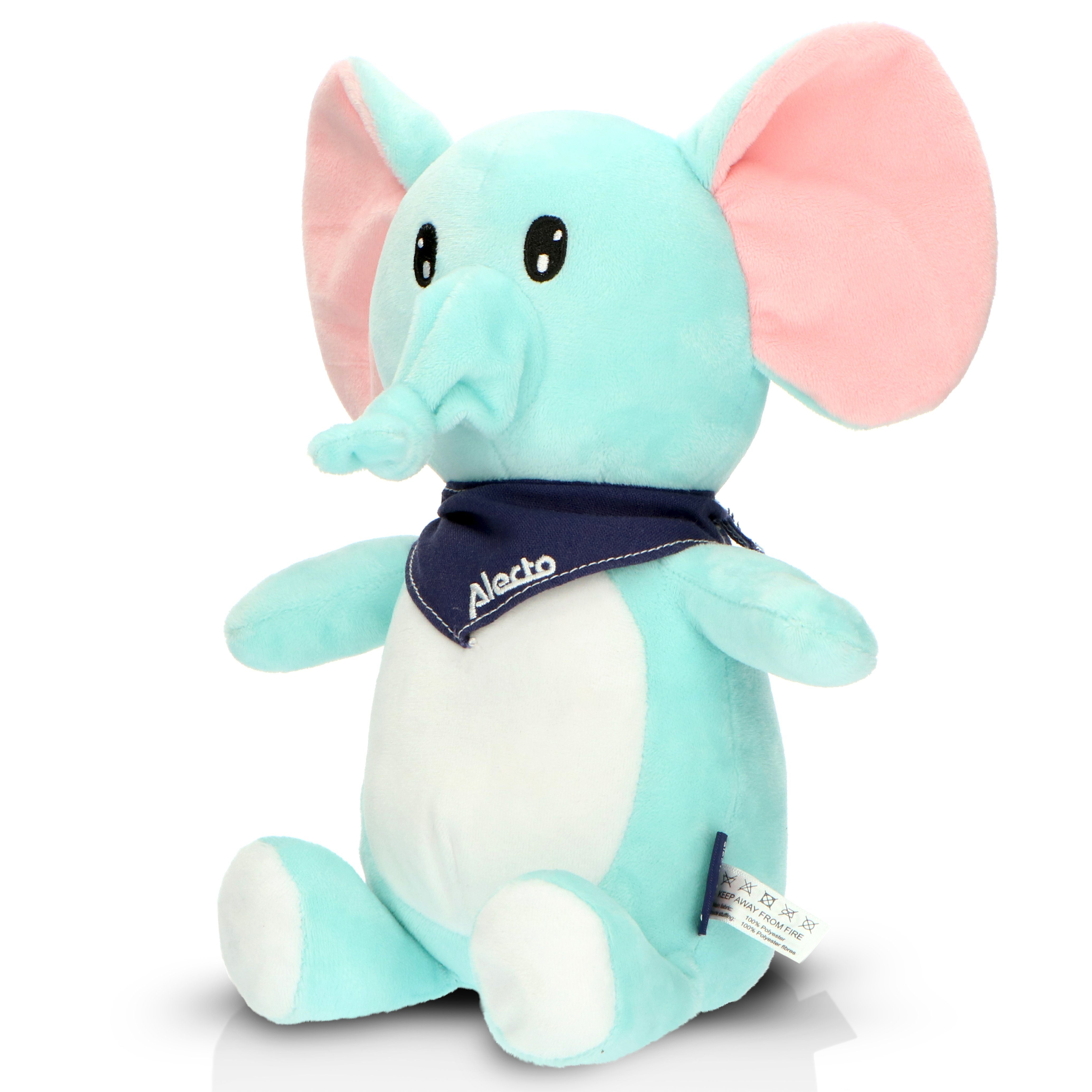 BC350, Babyphone Elefant-Plüschtier Nachtlicht mit und Alecto Blau Klängen beruhigenden 1-tlg.,
