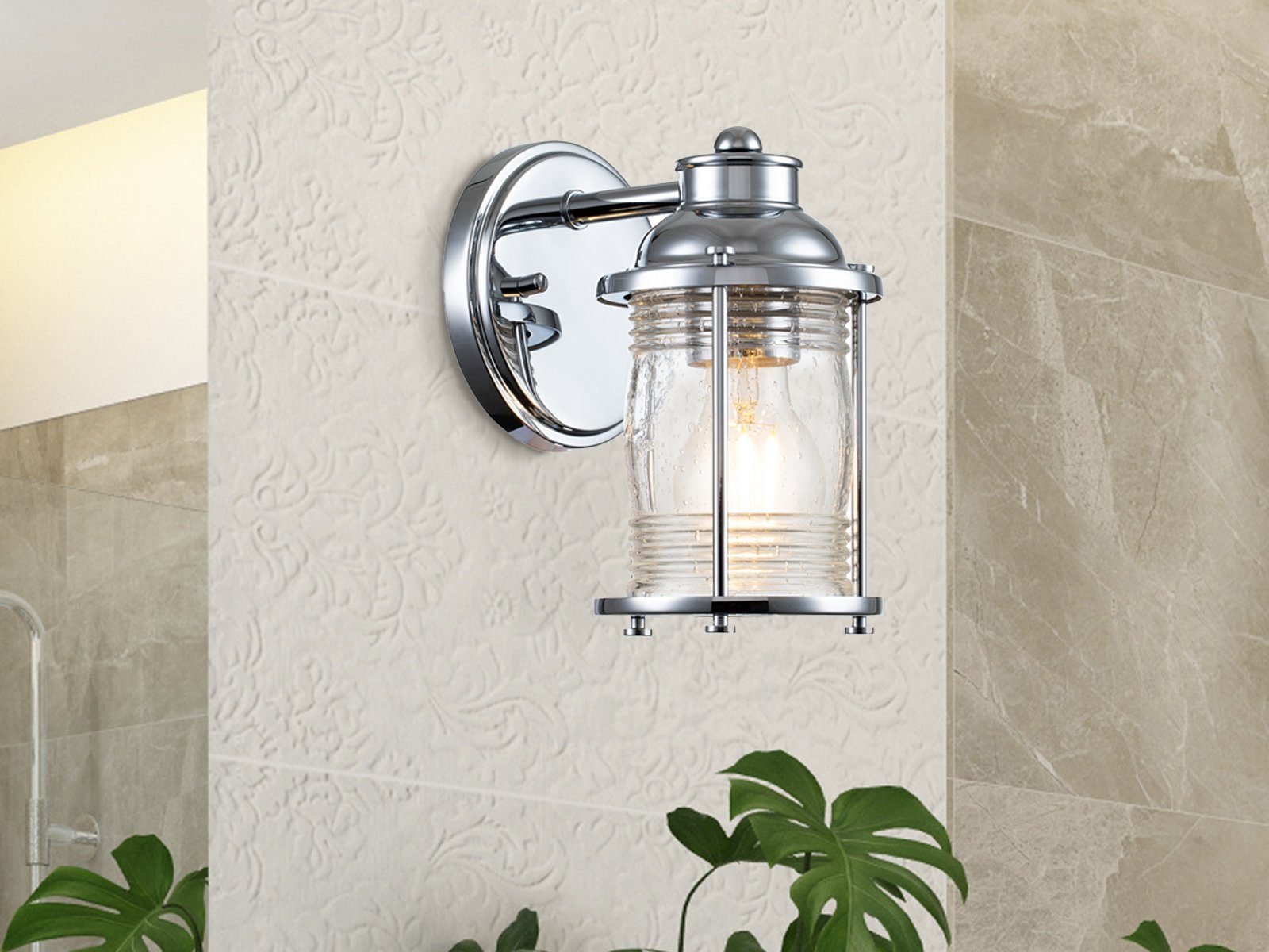 Kichler LED Wandleuchte, LED wechselbar, warmweiß, innen, Bad-lampen Wand Industriedesign Treppenhaus & Bett, Höhe 21cm