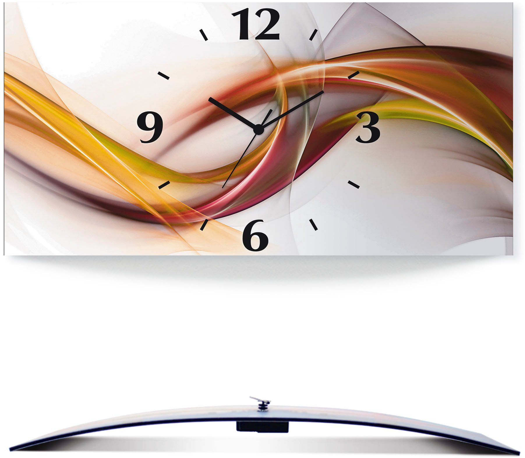 Artland Wanduhr Abstrakes Design Orange (wahlweise mit Quarz- oder Funkuhrwerk, lautlos ohne Tickgeräusche)