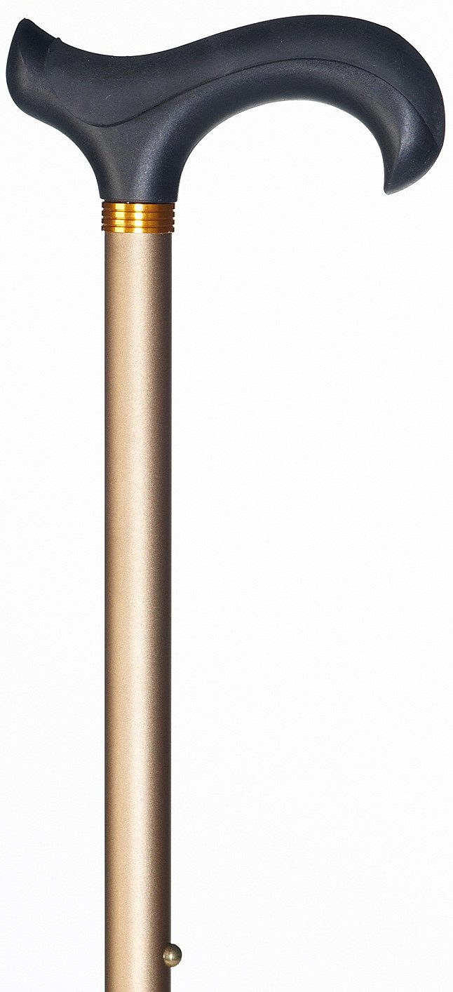 Stockshop Gehstock Gehstock XXL,Derbygriff broncefarben Dämpfungspad,Stock Metall schwarz