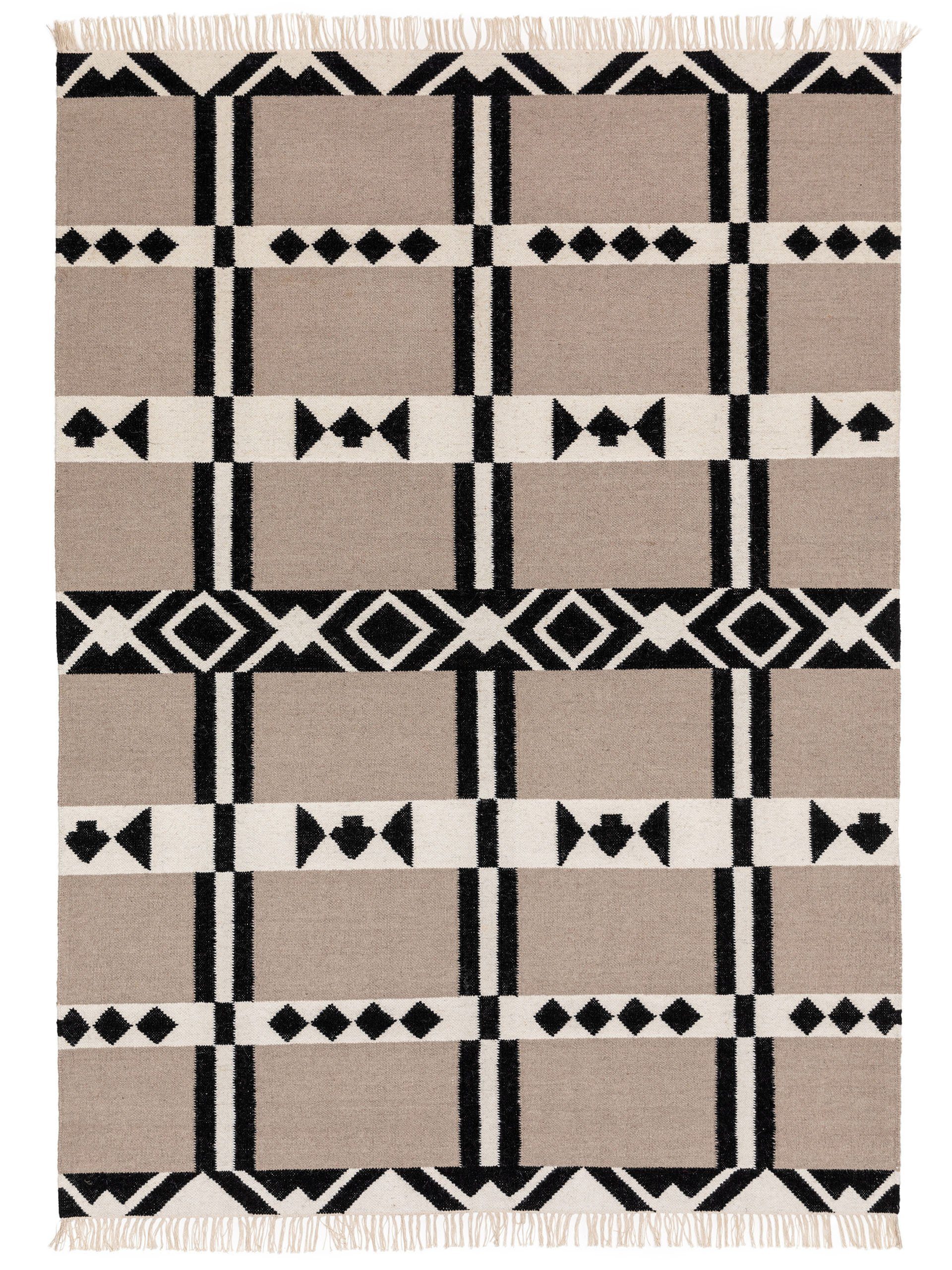 Wollteppich Billie, benuta, rechteckig, Höhe: 5 mm, Kunstfaser, Berber, Ethno-Style, Wohnzimmer