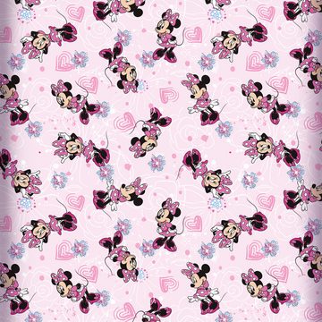 Spannbettlaken Minnie Mouse Spannbettlaken Flower Pink Rosa 90/100 x 190/200 cm, BERONAGE, 100% Baumwolle, Gummizug: ja, (1 Stück), Disney