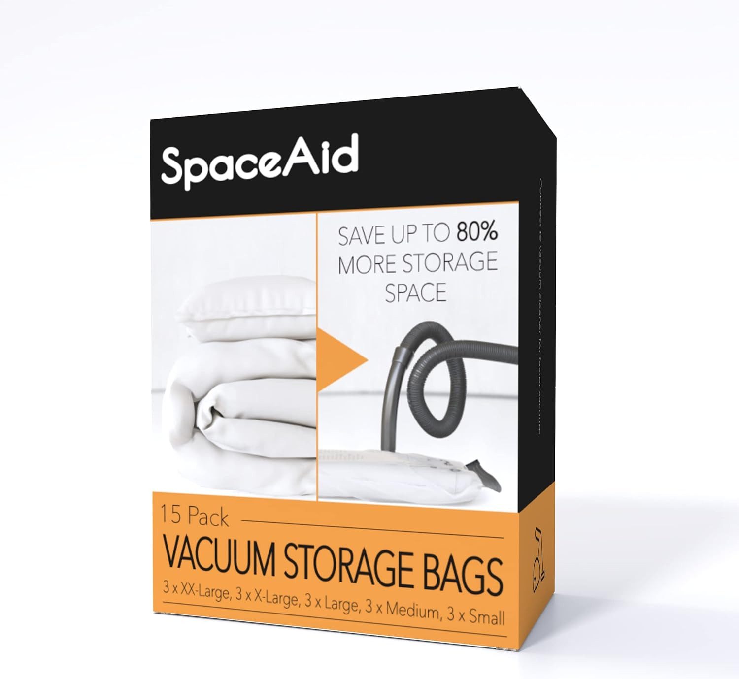 SpaceAid Vakuumbehälter Compression Packing Cubes, (15-tlg., 3 XX-Large, 3 X-Large, 3 Large, 3 Medium, 3 Small)
