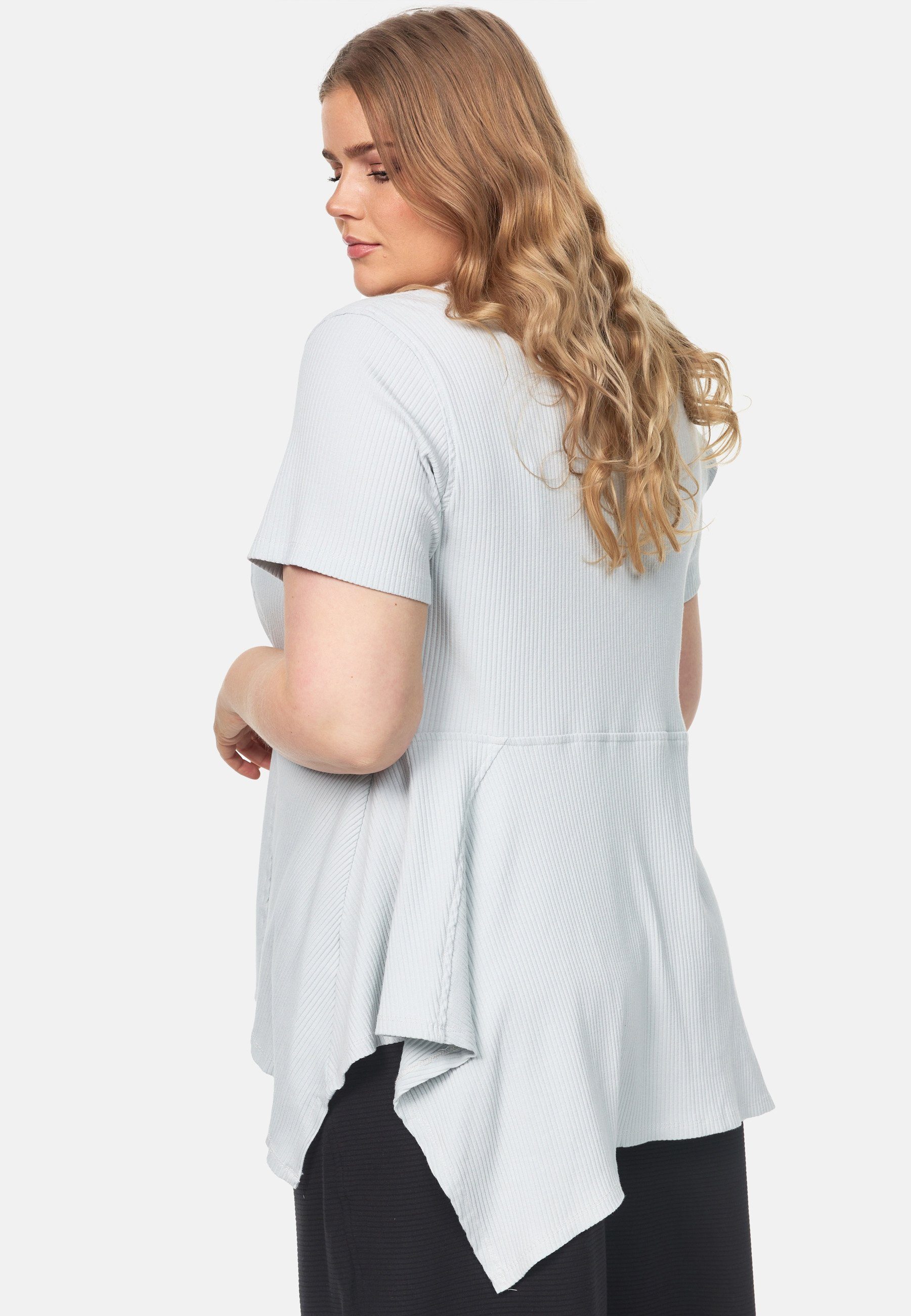 Shirt A-Linie Kekoo mit asymmetrischem 'Adele' Saum Grau Tunika Tunikashirt