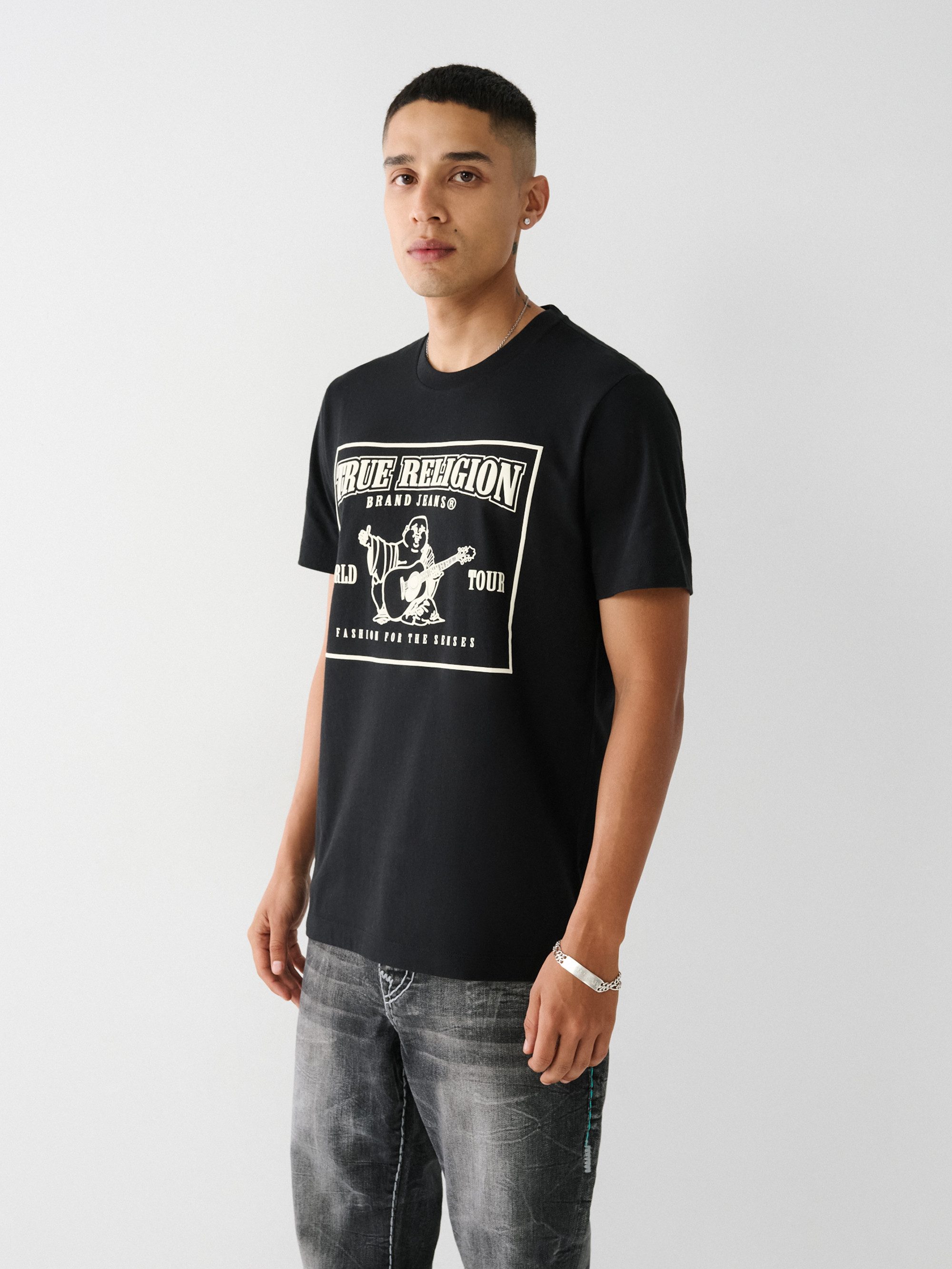 True Religion Kurzarmshirt SRS PUFF CREW TEE Baumwolle