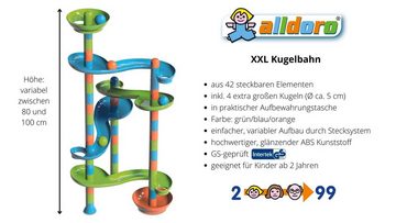 alldoro Kugelbahn-Bausatz 61100, XXL Kugelbahn, 46 Teile individuell zusammensteckbar aus Kunststoff