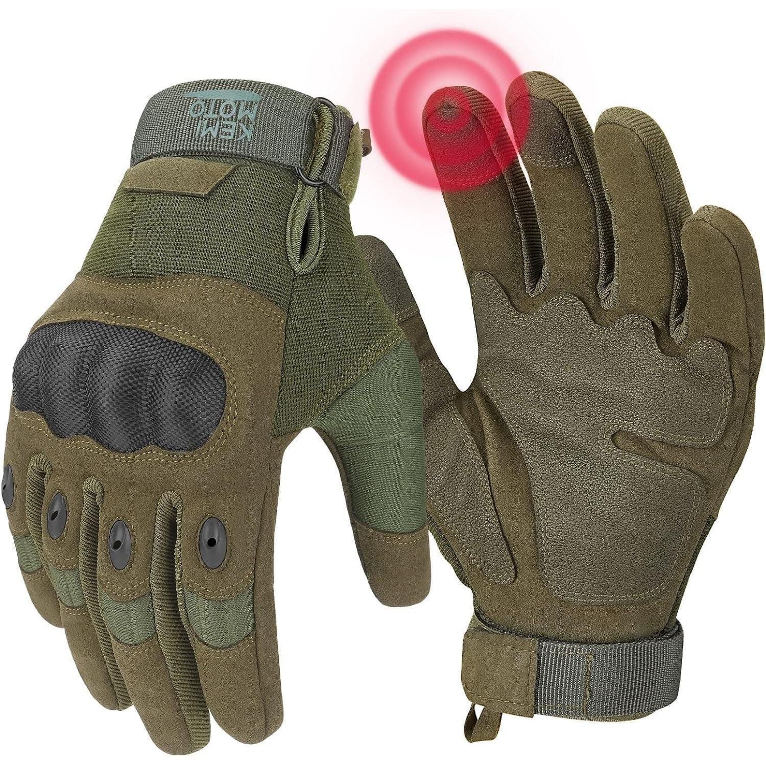LuxusKollektion Arbeitshandschuhe Handschuhe Taktische Arbeit Vollfinger Kohlefaser Security L Grün