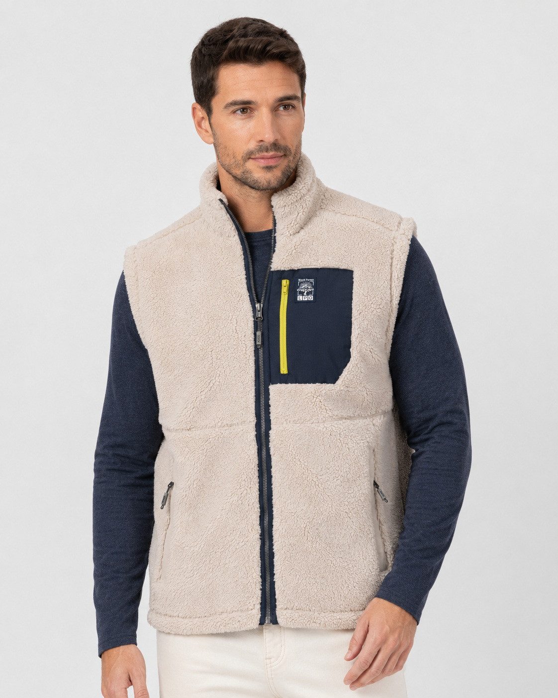 LPO Sweatweste Sweatweste Raven Knit mit Langhaarfleece