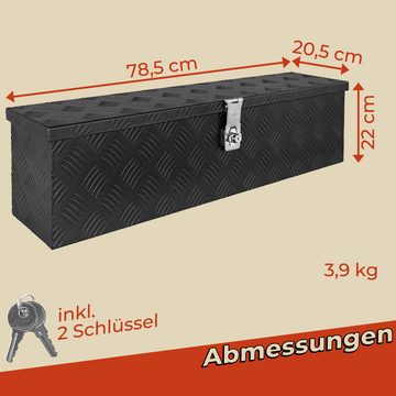 Trucky Anhänger-Deichselbox Deichselbox Werkzeugkasten Truckbox Alu Box Transportbox D035 Schwarz