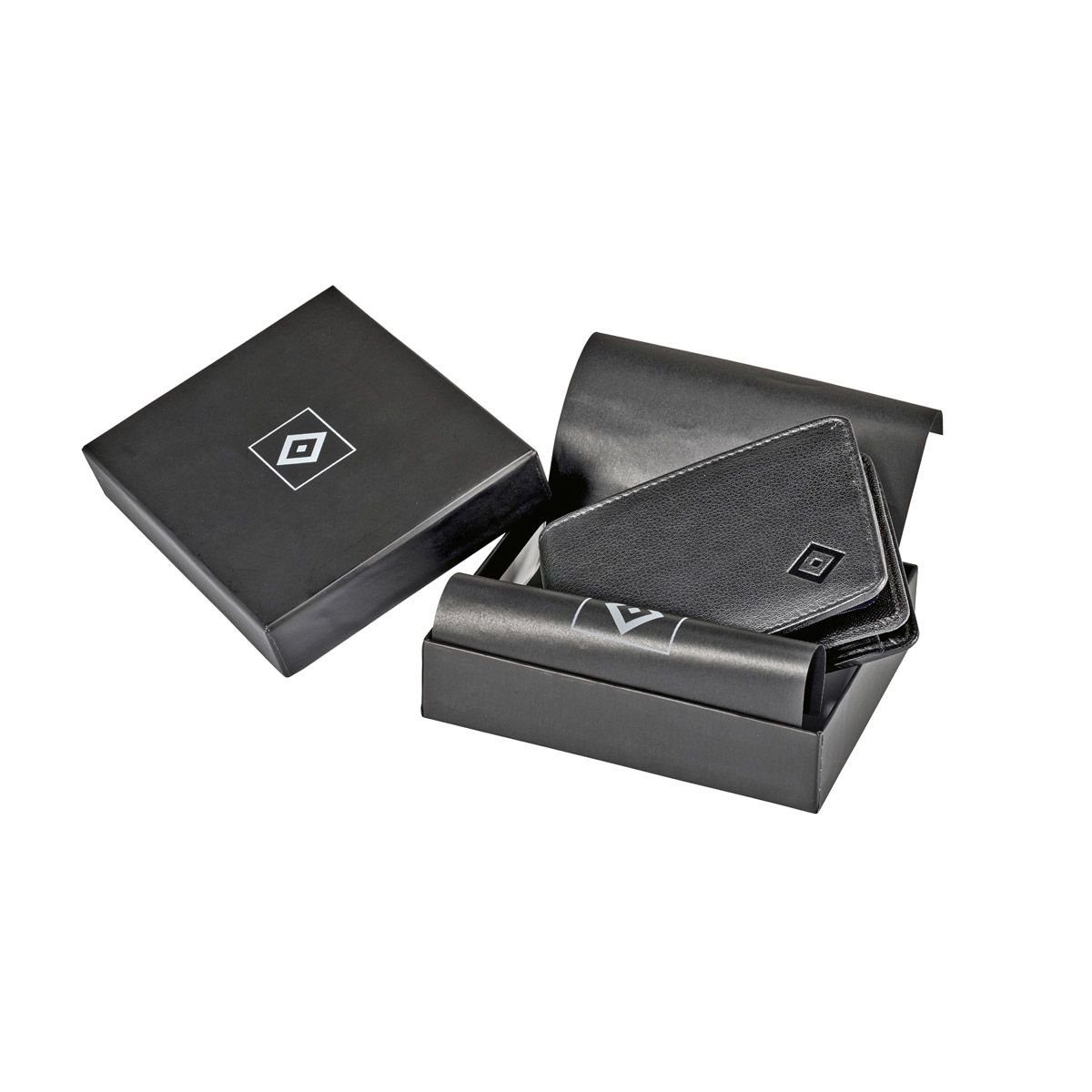 HSV Geldbörse Raute (Schwarz), Leder, mit Geschenkbox