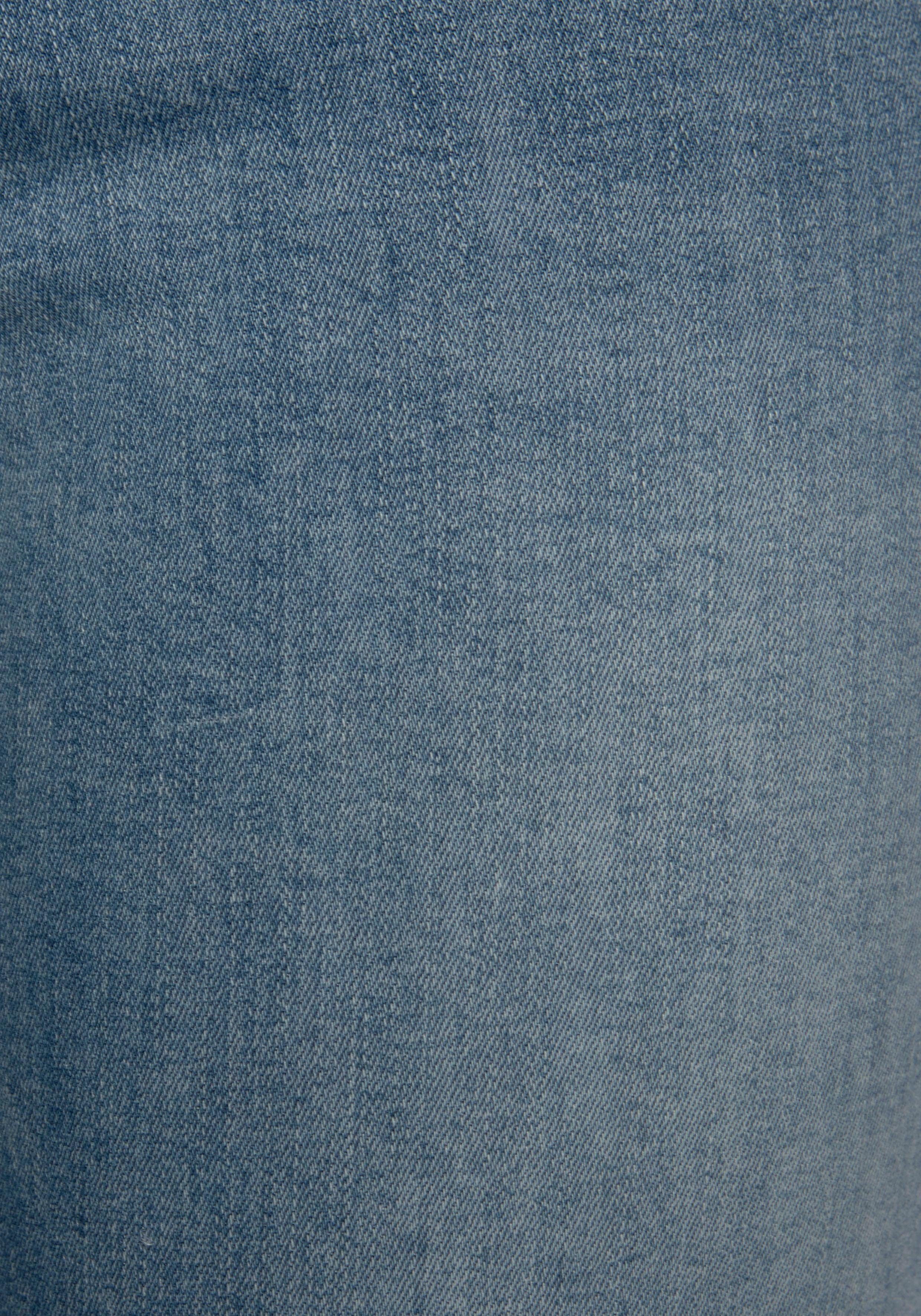 Buffalo High-waist-Jeans mit modischer Knopfleiste blue-washed