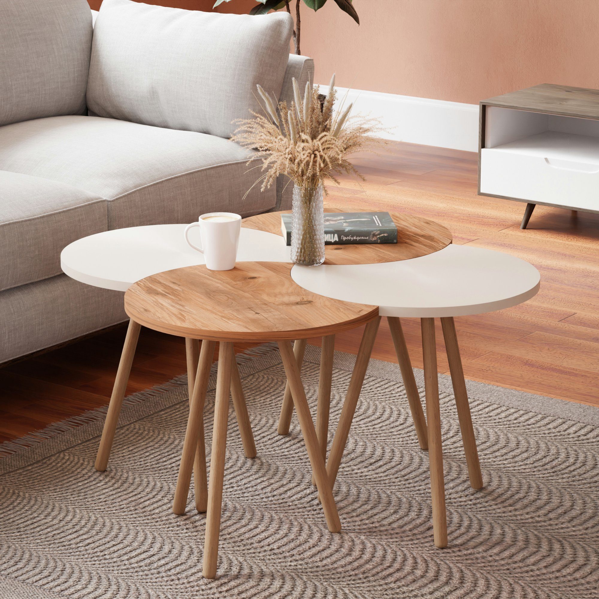 en.casa Couchtisch, Højer Beistelltisch Set 4-tlg. günstig online kaufen