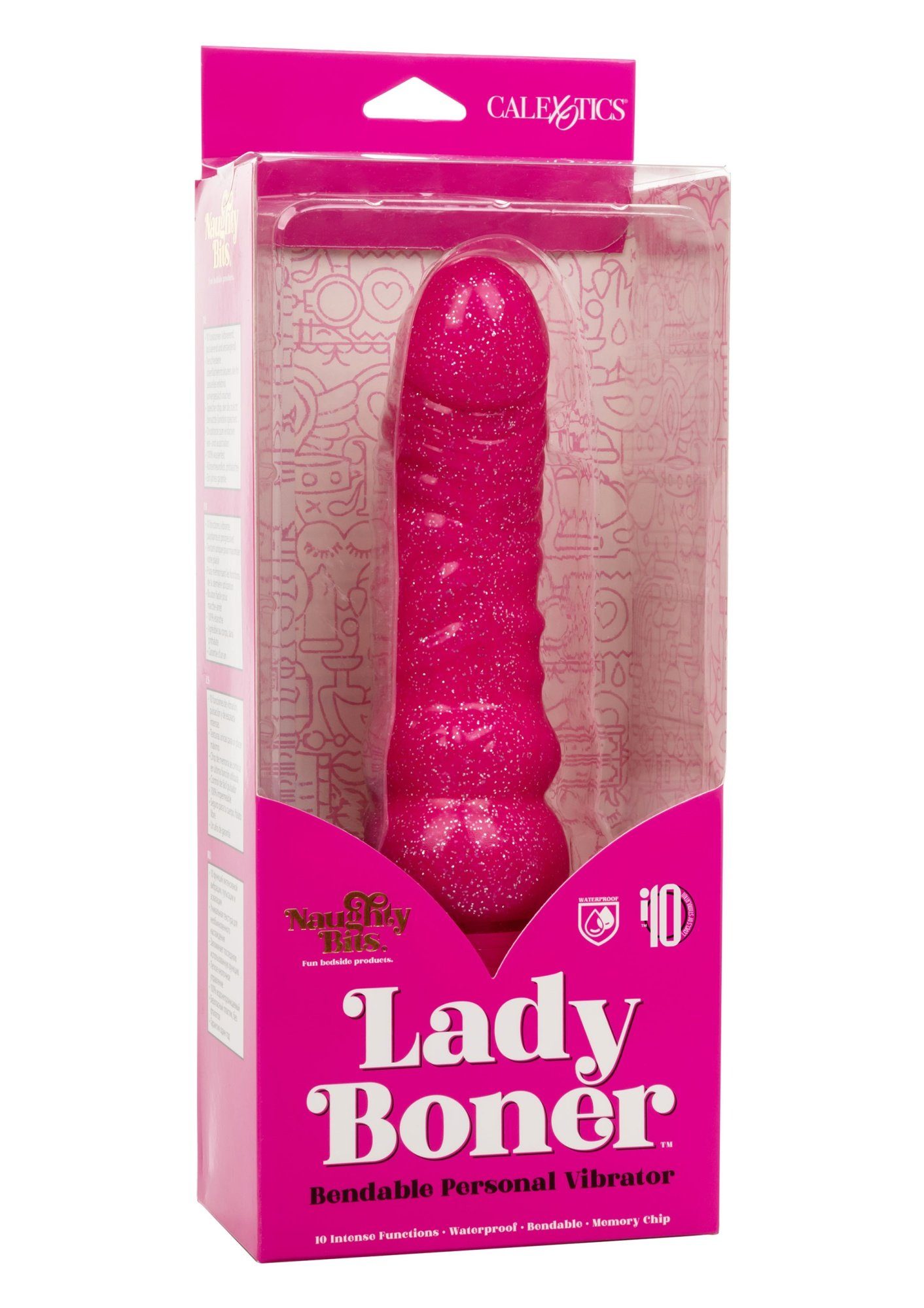 Novelties Glitzer California Lady Vibrator Exotic Vibrator Bendable mit Boner