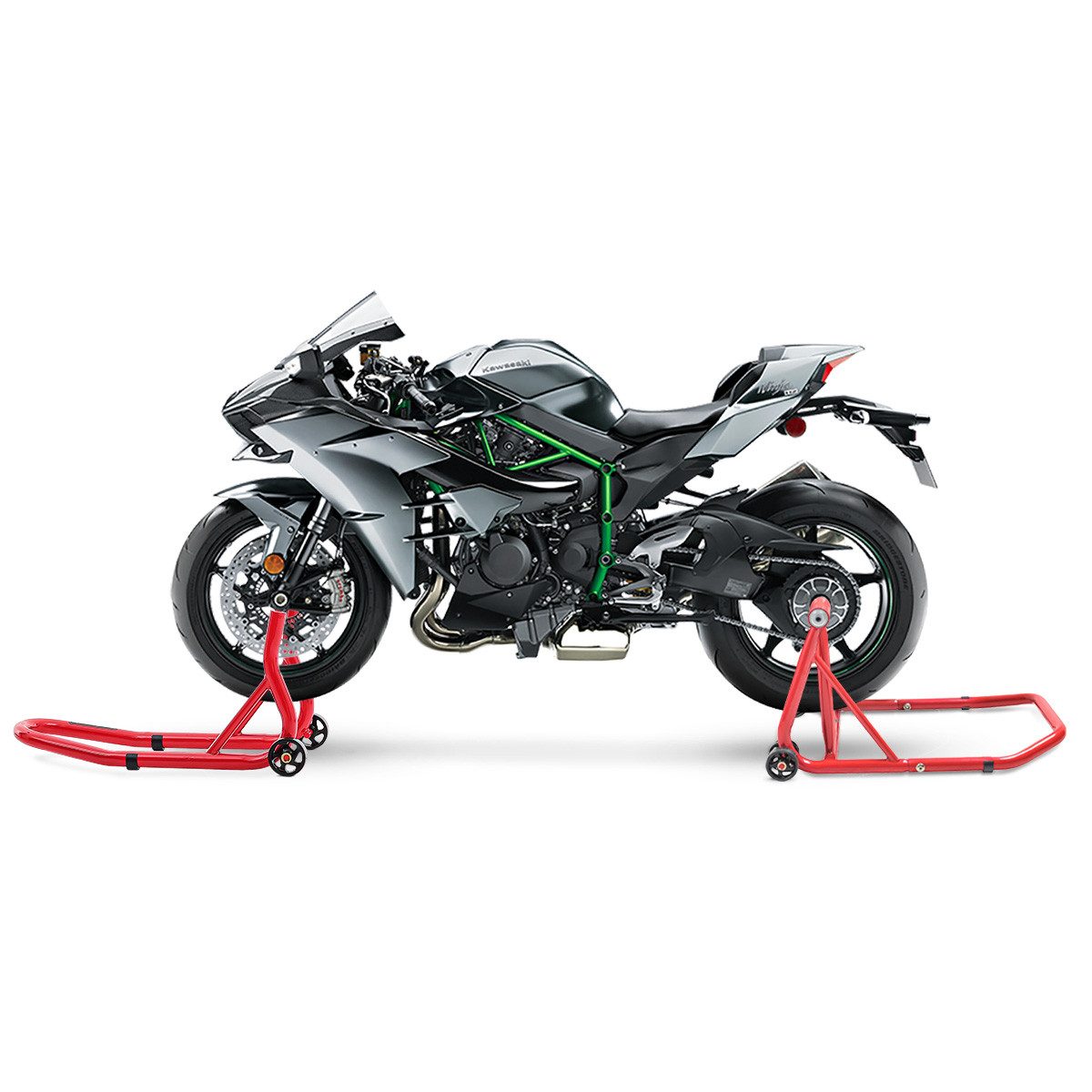 ConStands Motorradheber Einarm Montageständer Set passend für Kawasaki Ninja H2 / Carbon / H2R