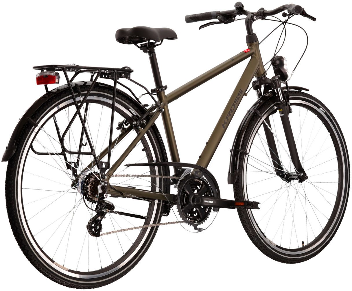 Kross Trekkingrad KROSS Trekkingrad Trans 1.0 28" khaki, 21 Gang Shimano ALTUS M310 Schaltwerk, Kettenschaltung
