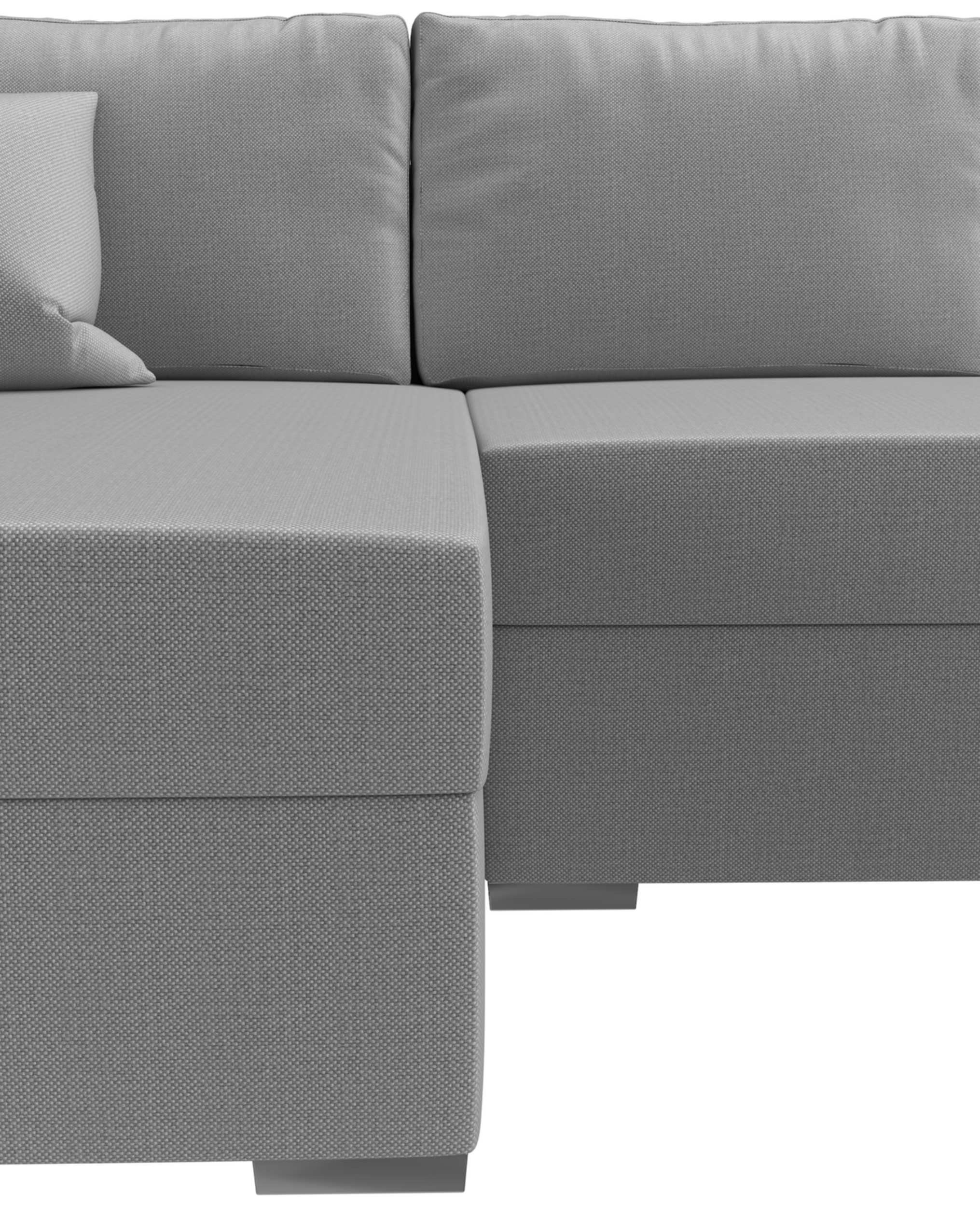 Bettkasten, und U-Form, Sofa, Rubicon, inklusive Klassisch Raum Stylefy im Design Bettfunktion frei Wohnlandschaft Kissen, stellbar, Sitzkomfort, mit