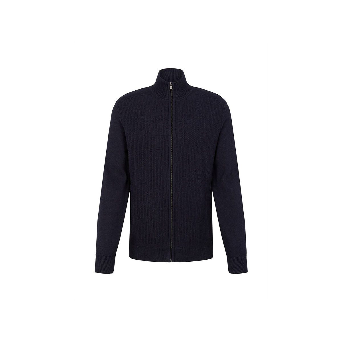 TOM TAILOR V-Ausschnitt-Pullover marineblau regular (1-tlg) Melange Knitted fit Navy