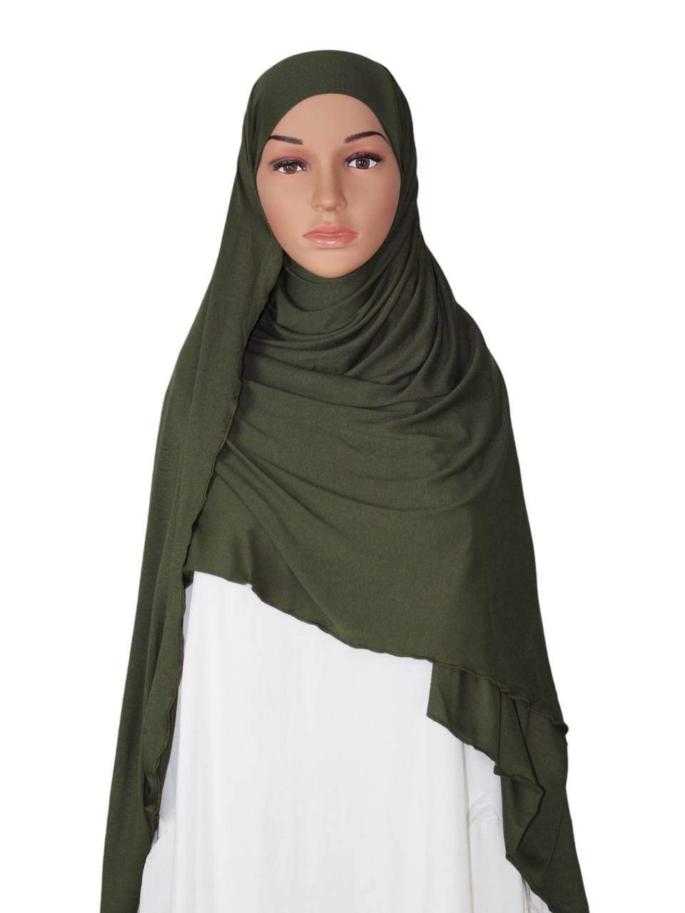Aymasal Hijab XXL Jersey luxuriance Hijab mit integriertem Bone Scarf Kopftuch XXL Jersey Hijab mit Bonnet Kopftuch dehnbar luxuriös elegant