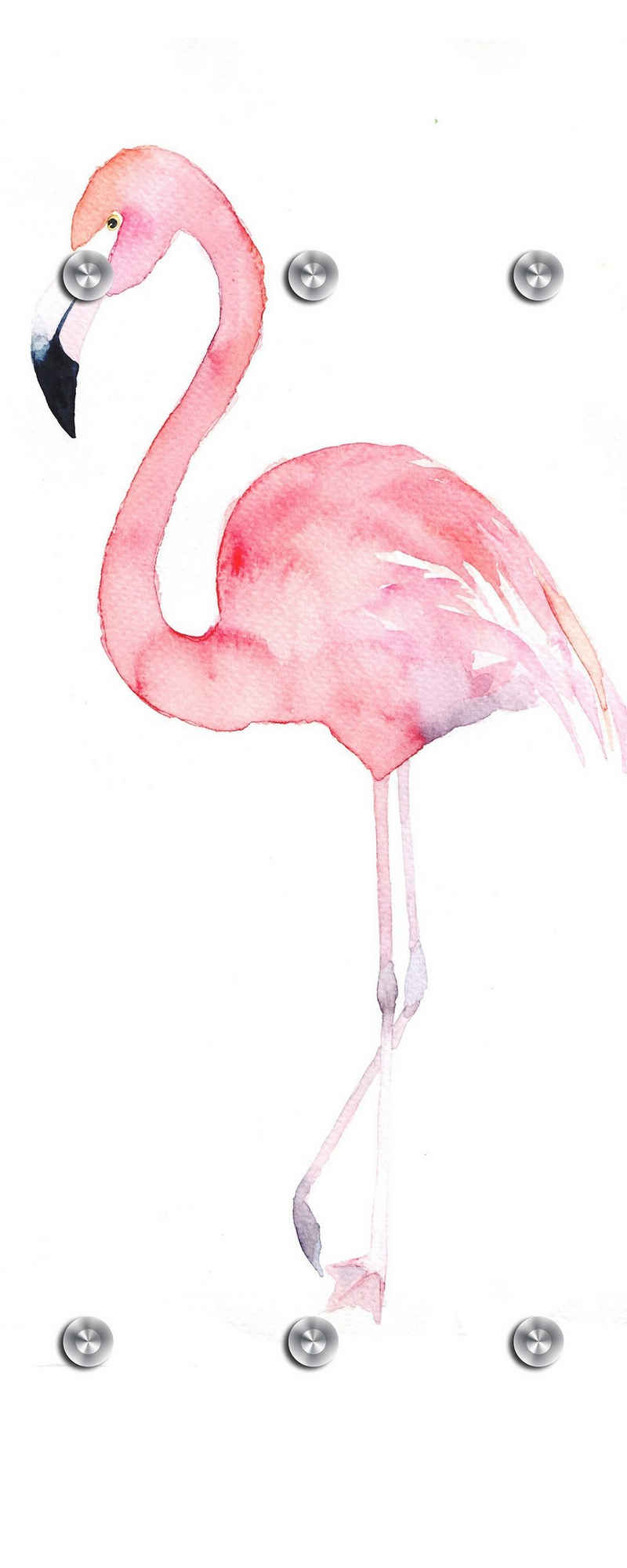 queence Garderobenleiste Flamingo, mit 6 Haken, 50 x 120 cm