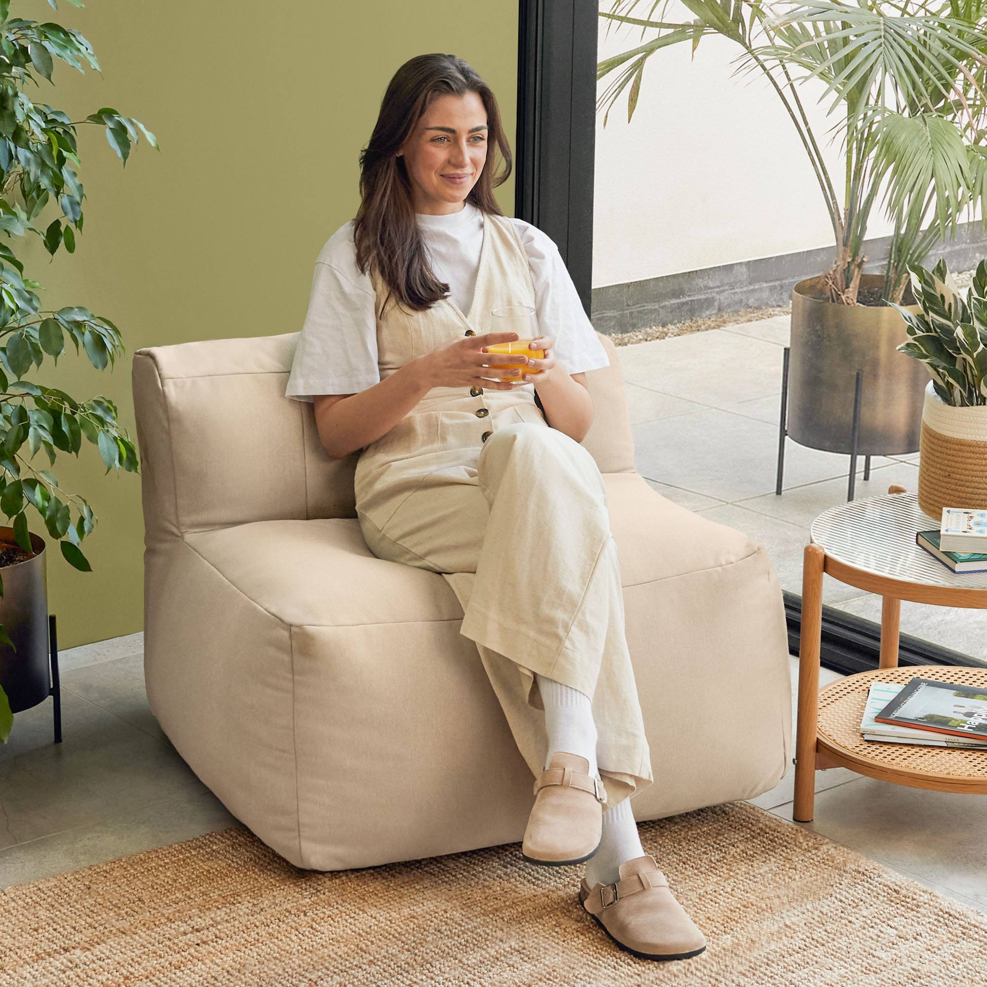icon Sitzsack Modulares Sessel aus Olefin „ZEN“, Schaumstoff Füllung, für Wohnzimmer, für den Außenbereich, wetterfest