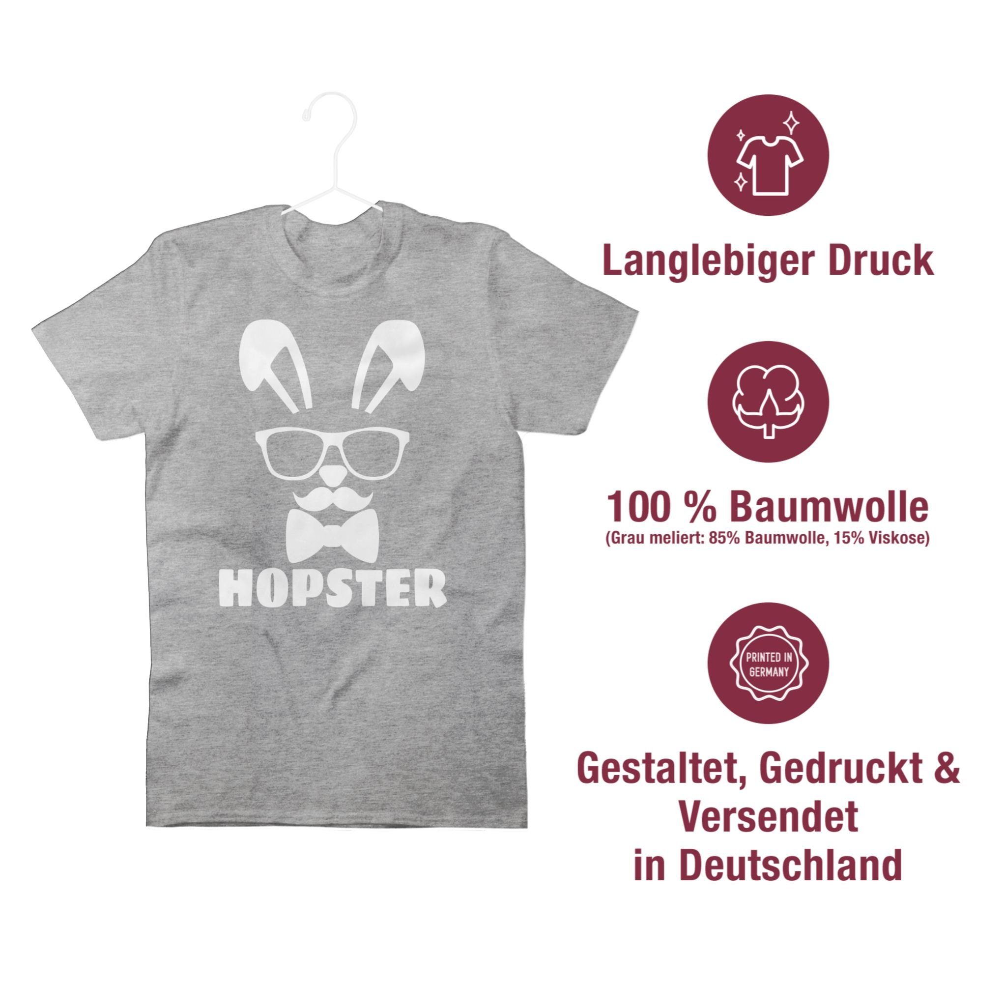 Hopster Shirtracer Herren meliert T-Shirt als Osterhasen, Ostern, Kleinigkeit - zu - Ostergeschenke Premium Grau Partner kleine - - Oster Ostergeschenke mit für T-Shirt 3 Geschenke oder weiß
