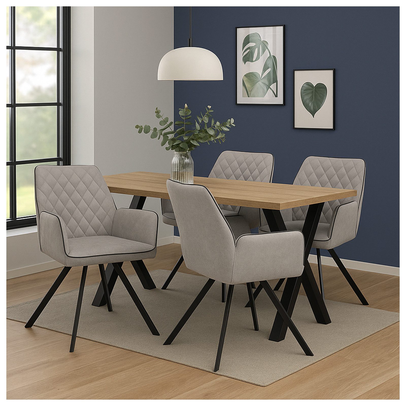 HTI-Living Polsterstuhl Esszimmerstuhl Tumalo Grau 2er-Set (Set, 2 St), Ess günstig online kaufen