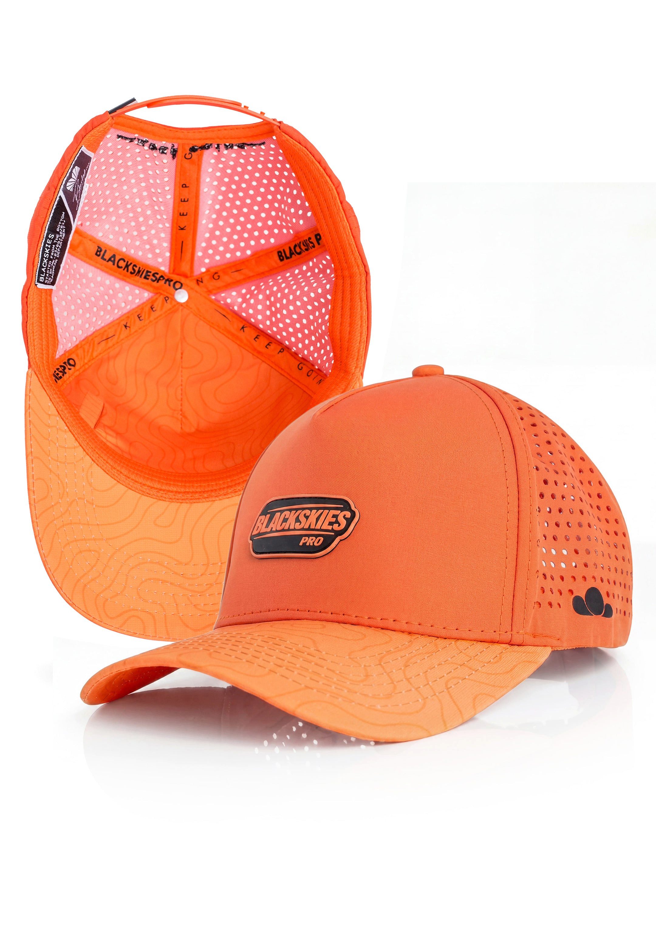 Blackskies Baseball Cap Pro Flow Sports Performance Cap Solar Flare Orange