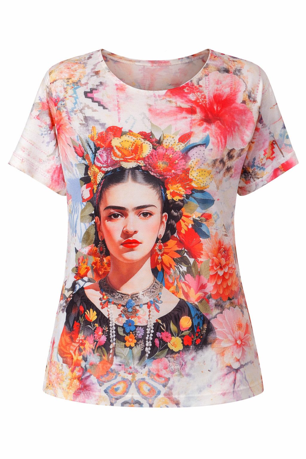 ITALY VIBES Kurzarmshirt - T-Shirt - Shirt kurzarm Damen - stylischer Print - ITALY VIBES ONE SIZE / passend für Größe M - XL