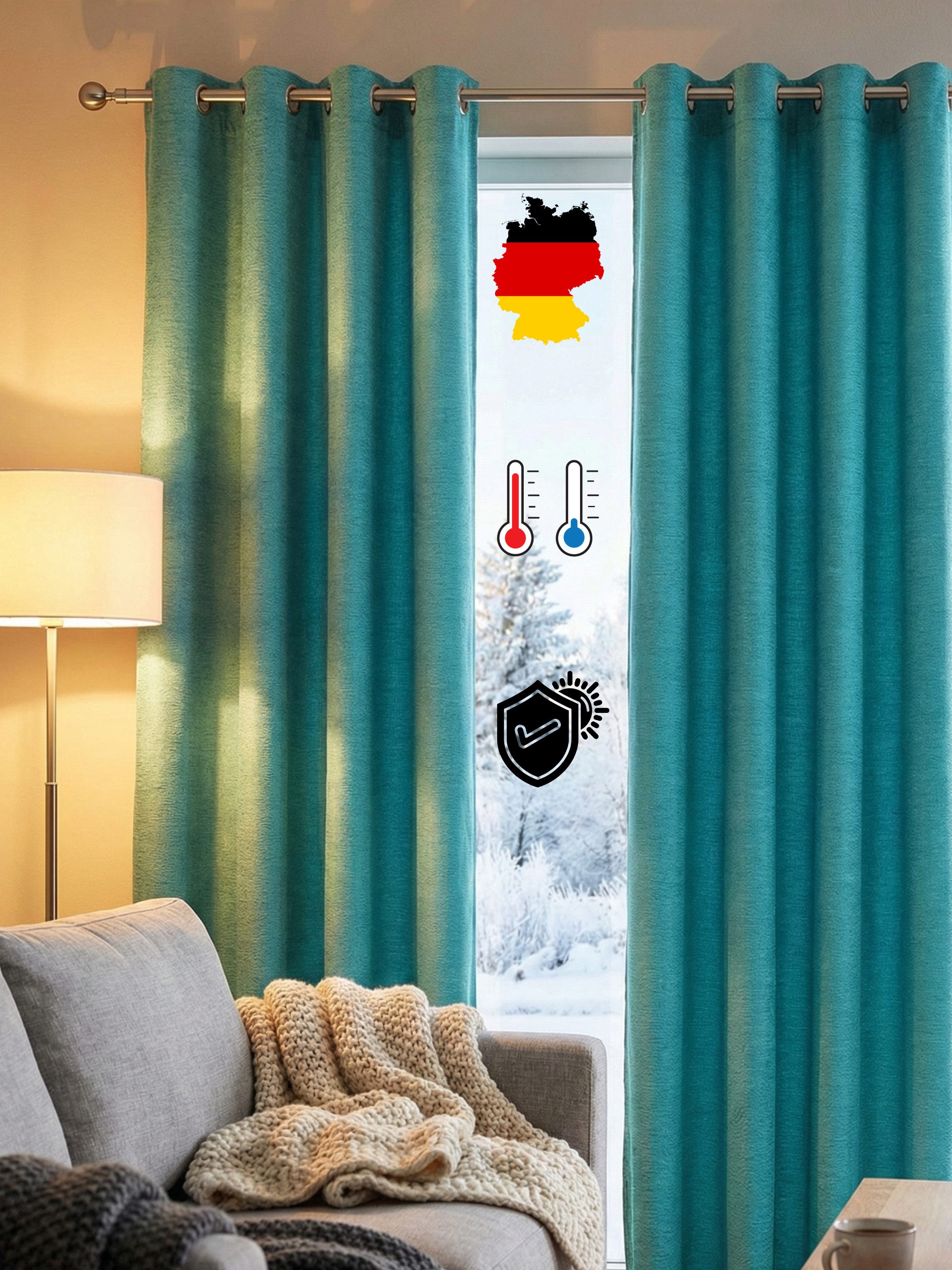 Wirth Vorhang Trondheim B (1 St), Ösen, blickdicht, Chenille