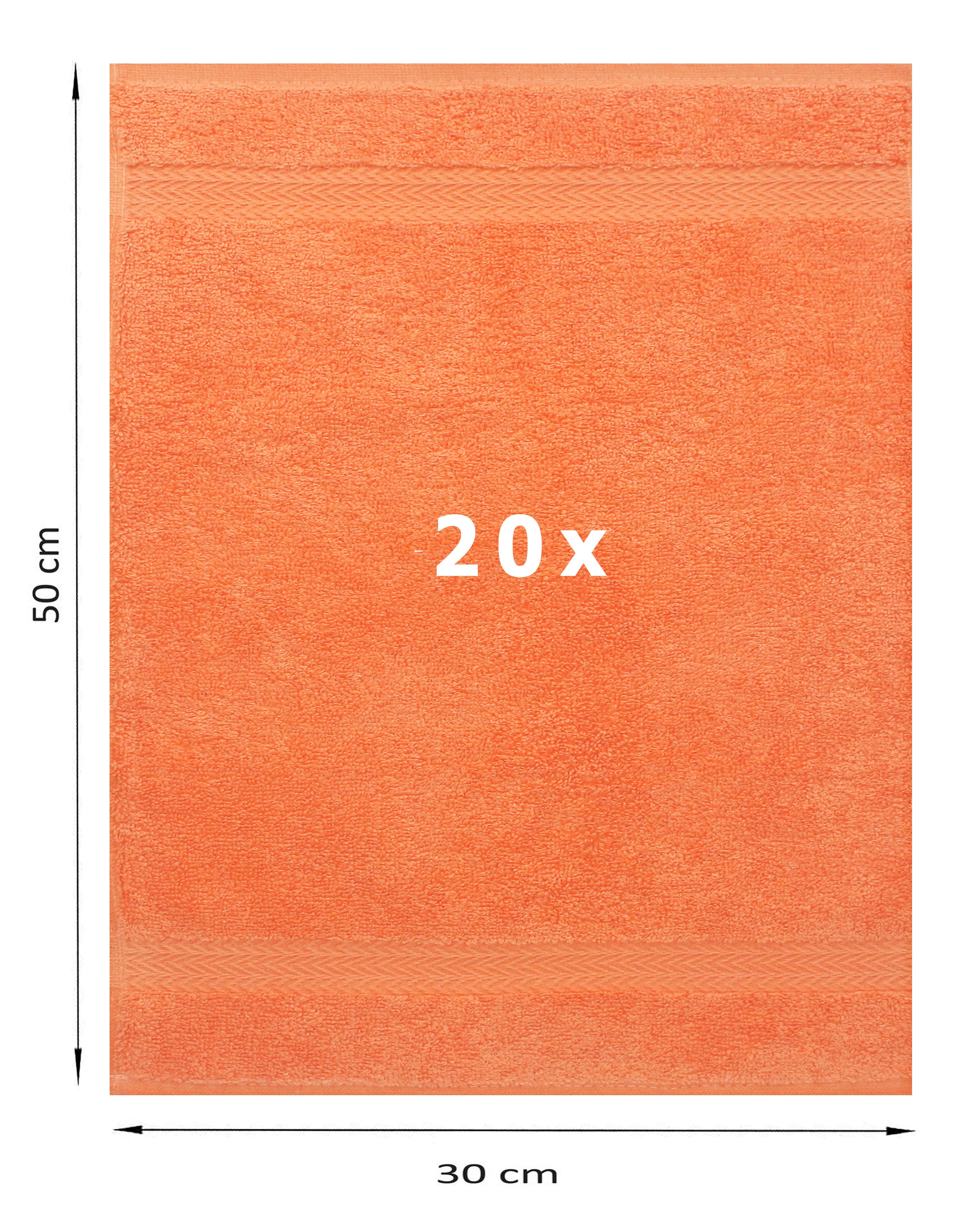 Betz Gästehandtücher 20 er Gästetuch-Set Premium 30x50 cm Farbe orange, 100% Baumwolle